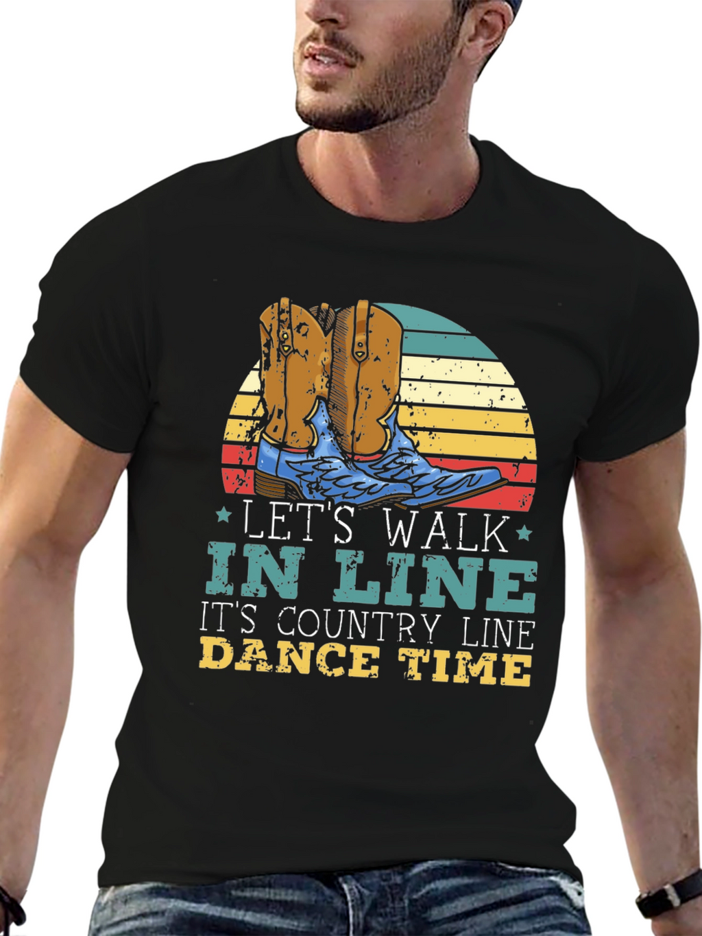 Country Line Dance T-Shirt: Lets Walk In Line