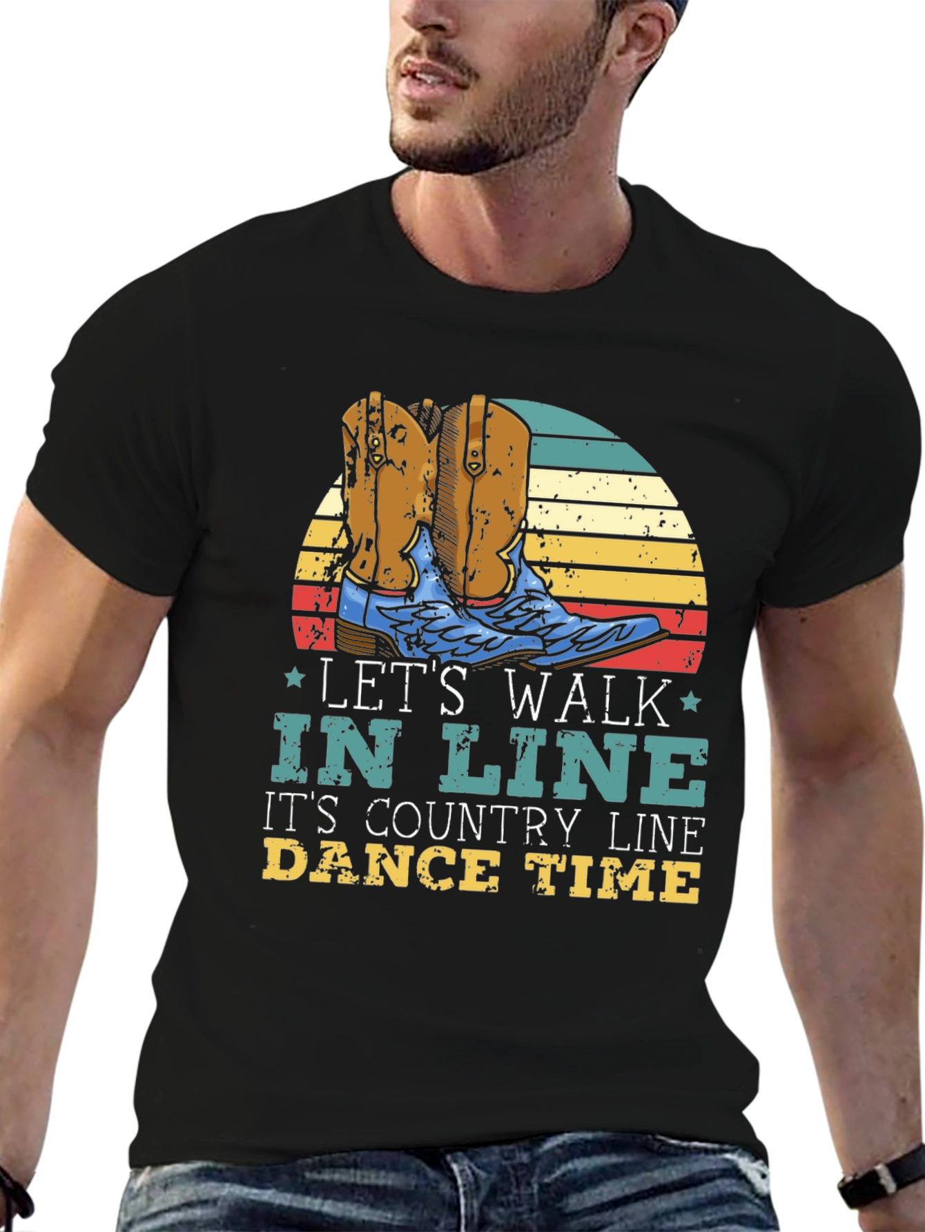 Country Line Dance T-Shirt: Lets Walk In Line