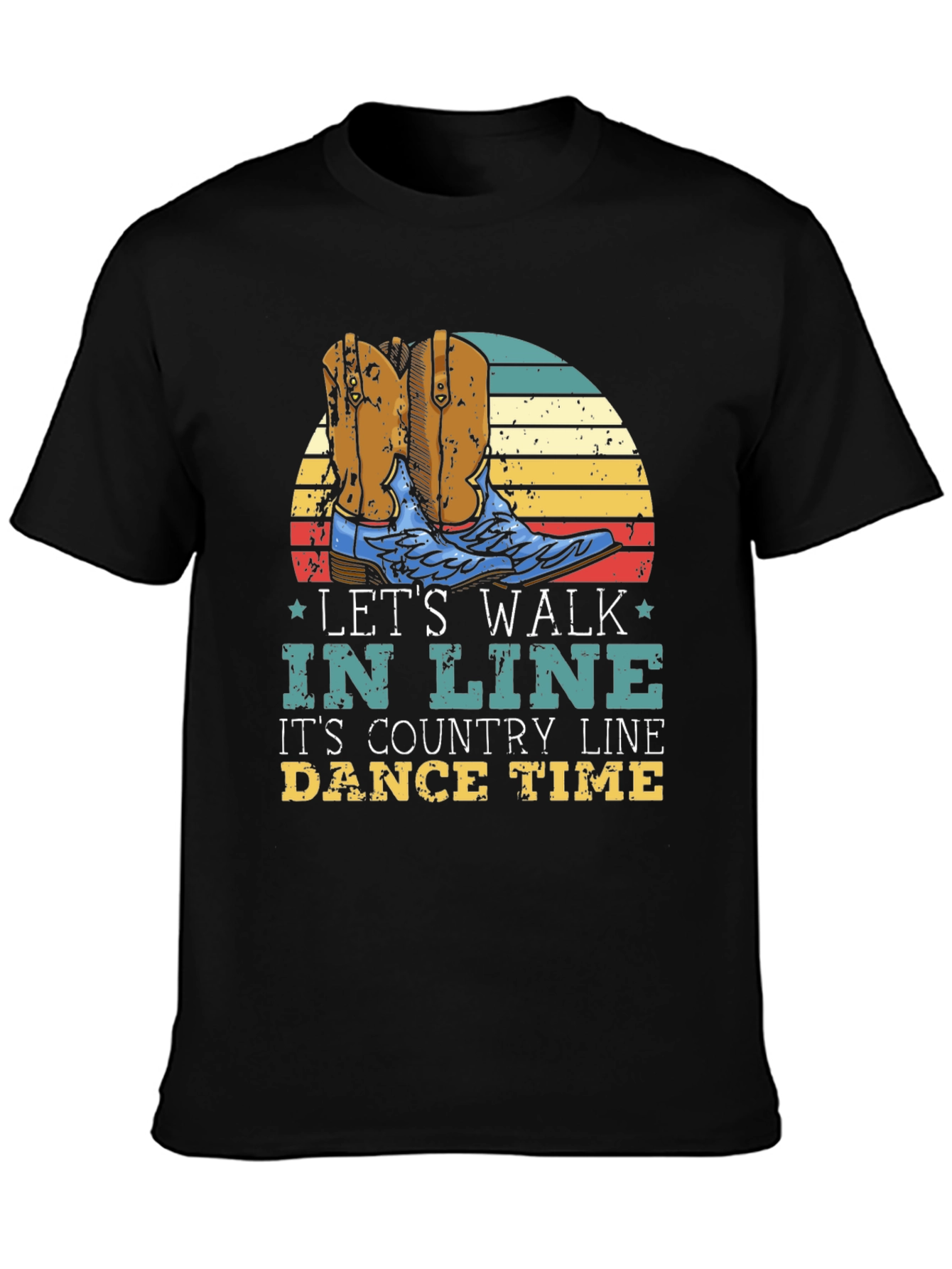 Country Line Dance T-Shirt: Lets Walk In Line
