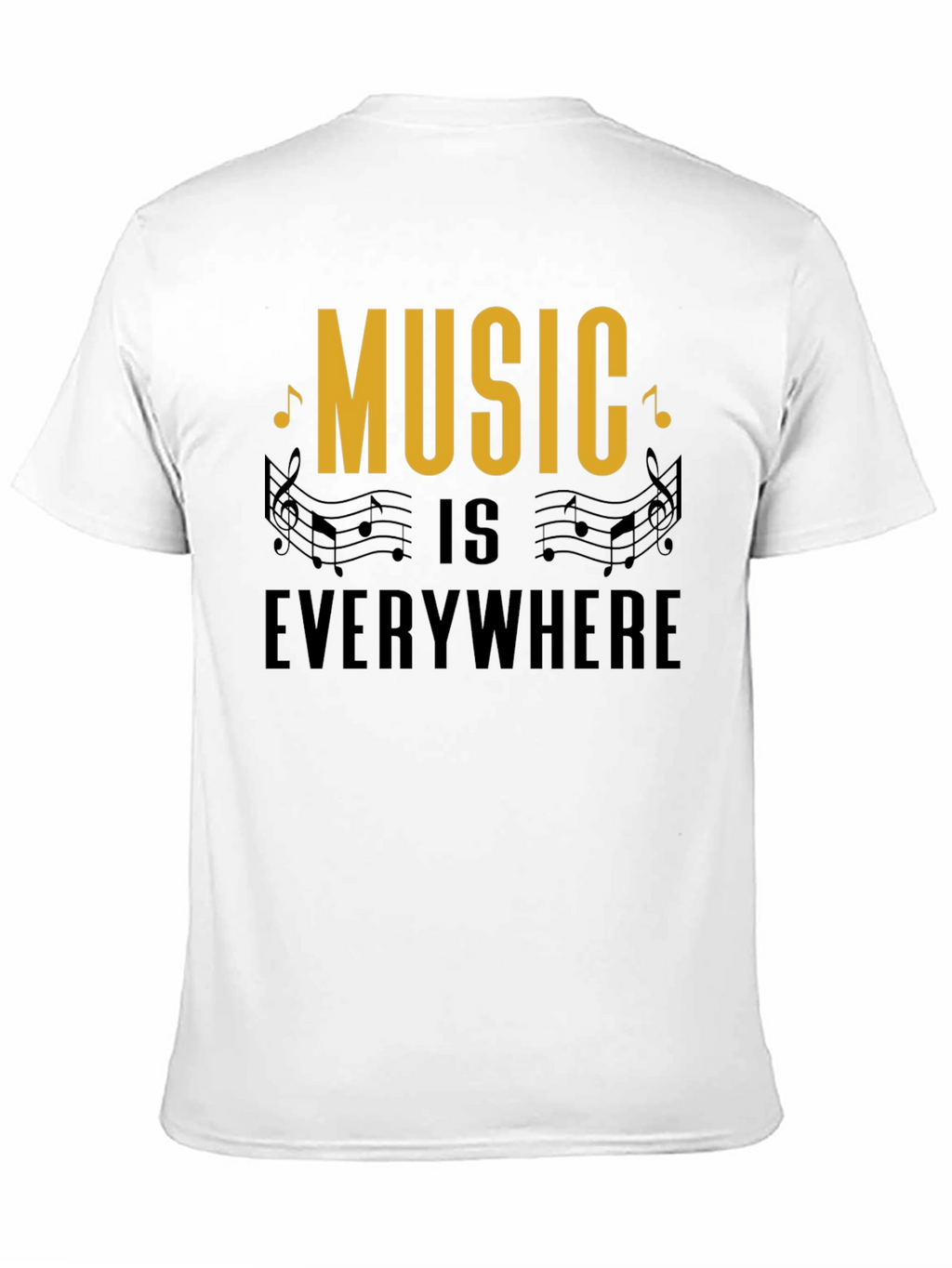 Music Everywhere Black Graphic T-Shirt