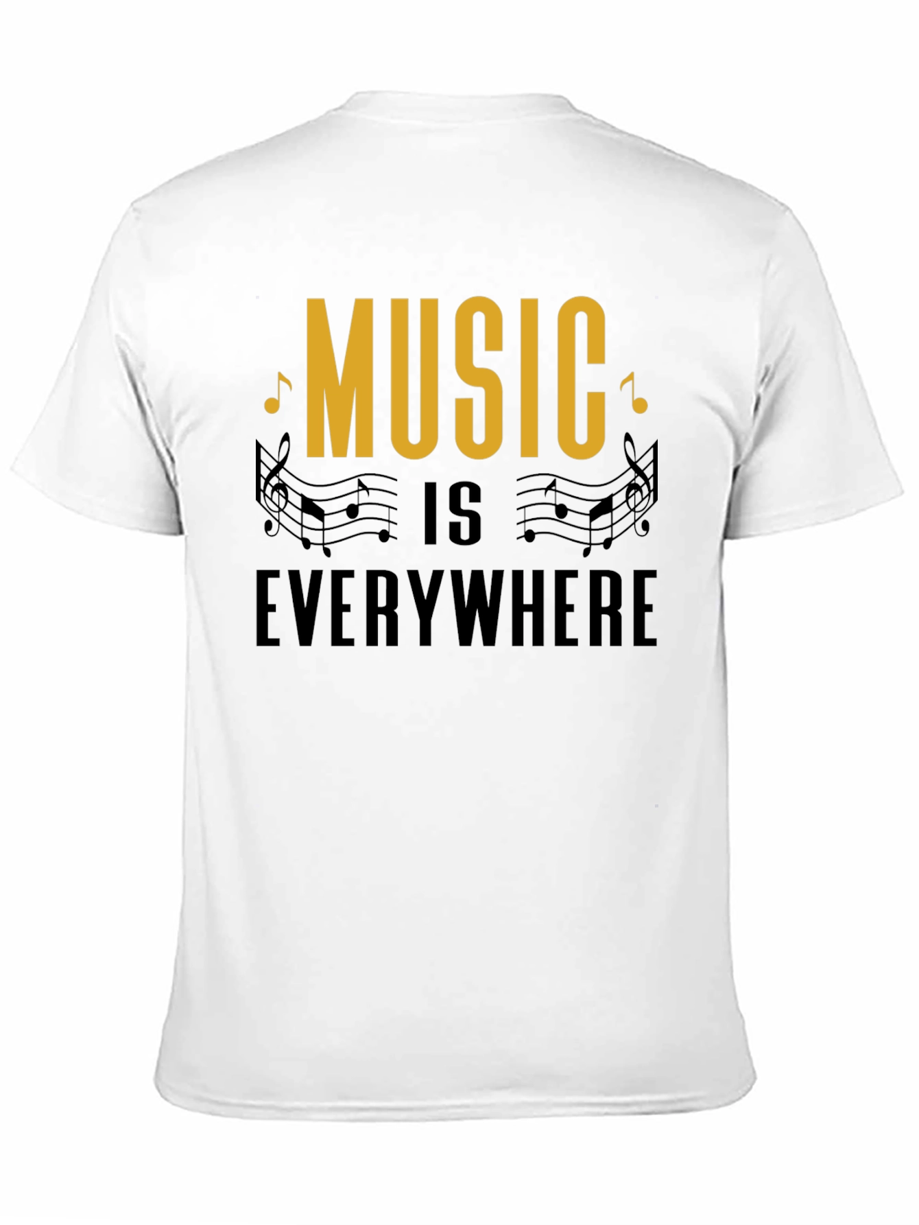 Music Everywhere Black Graphic T-Shirt