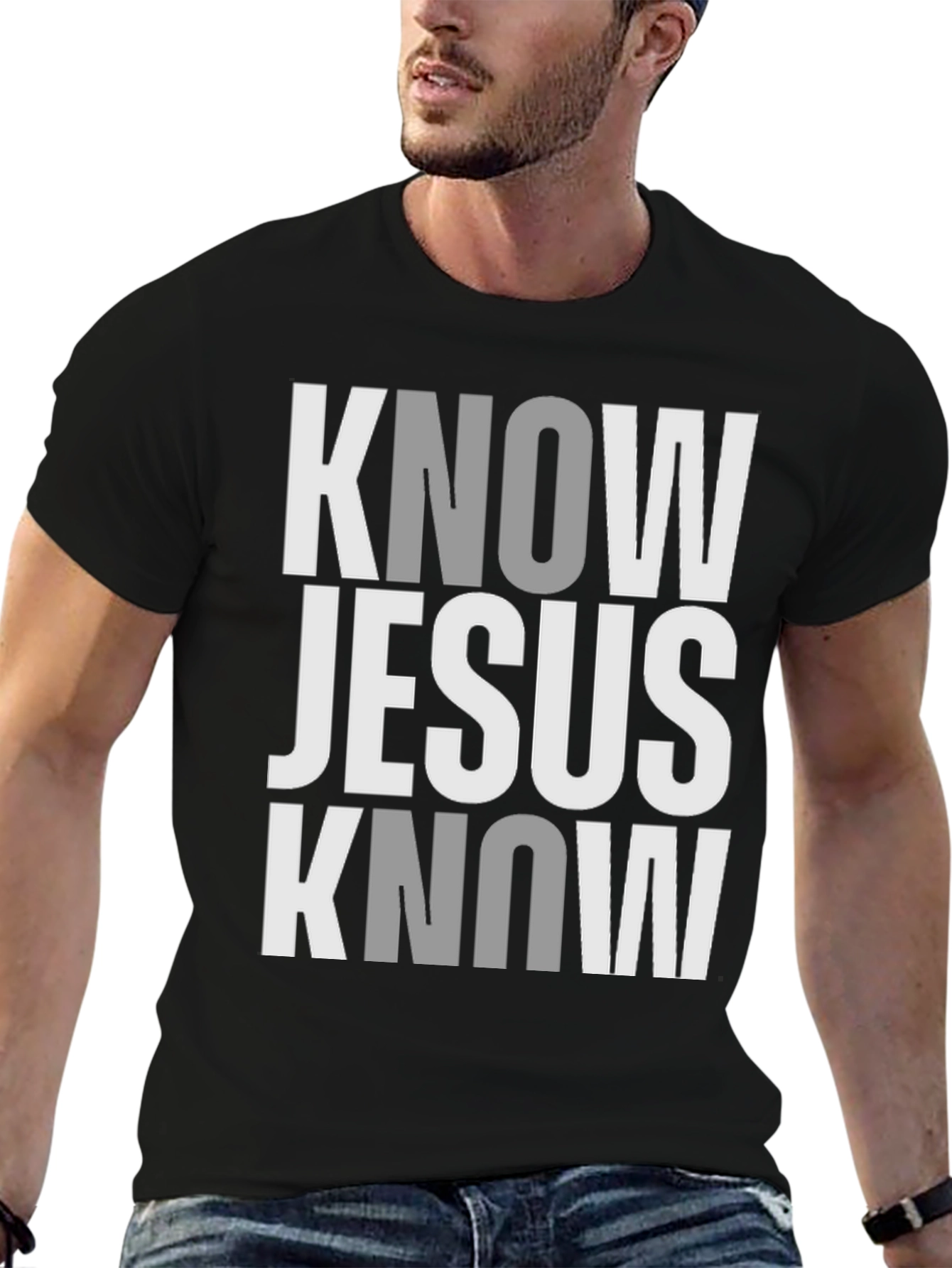 Know Jesus Know Peace - Black Graphic T-Shirt