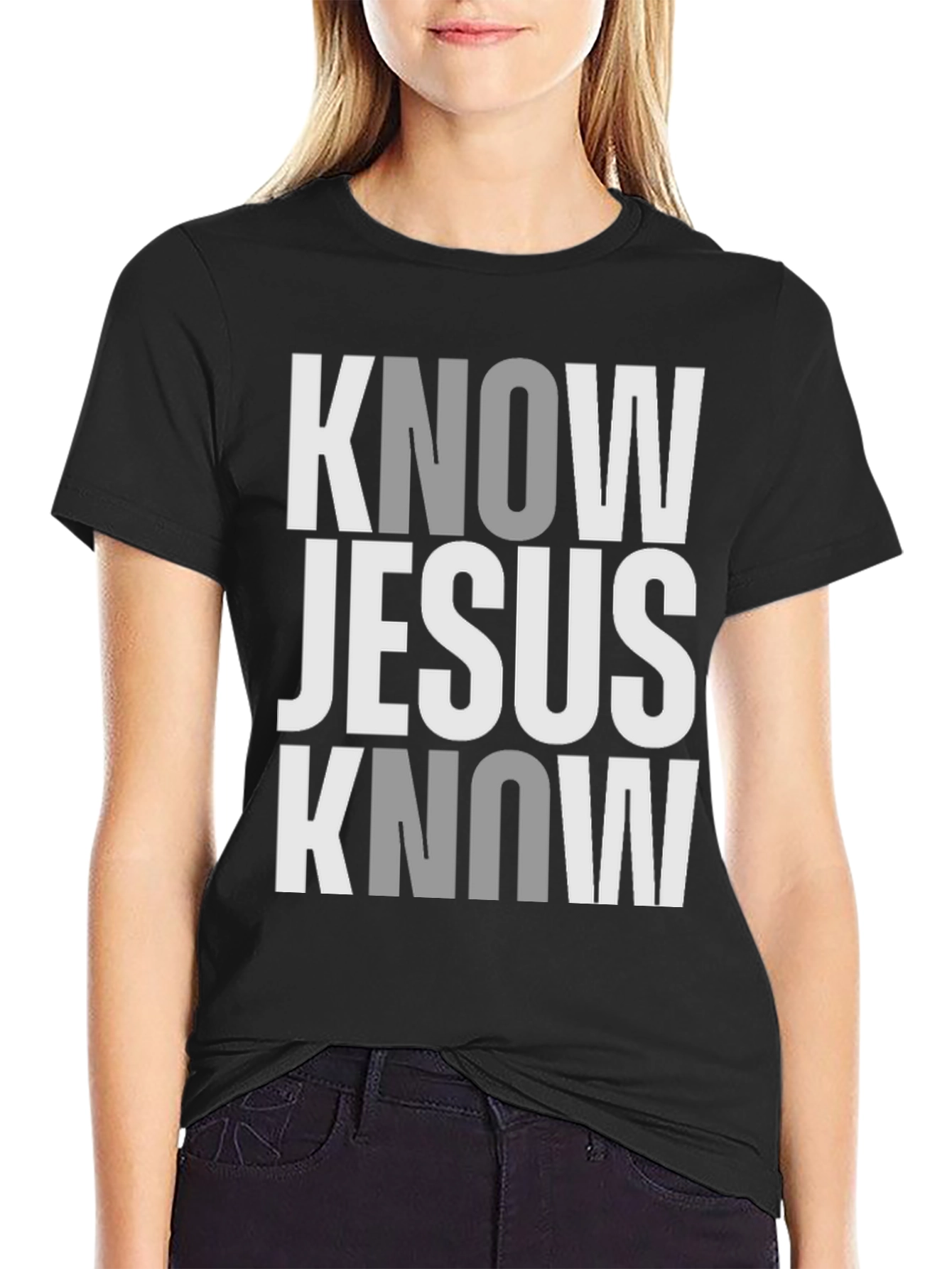 Know Jesus Know Peace - Black Graphic T-Shirt