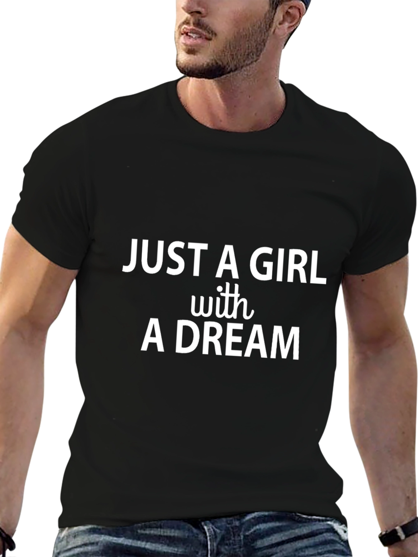 Just A Girl with A Dream Black Graphic Tee
