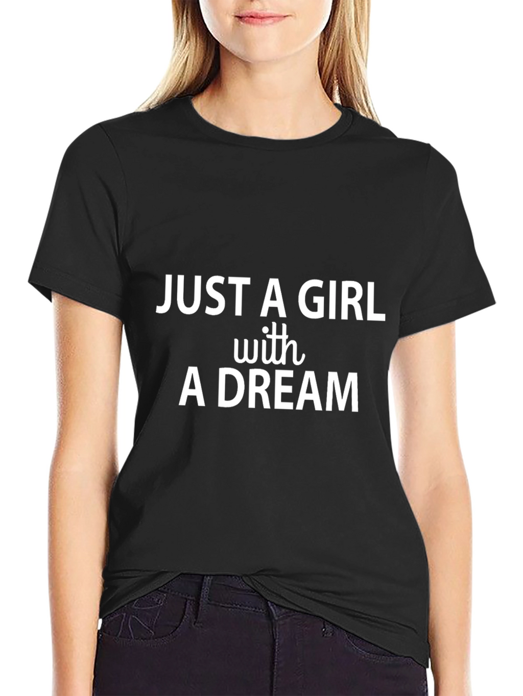 Just A Girl with A Dream Black Graphic Tee