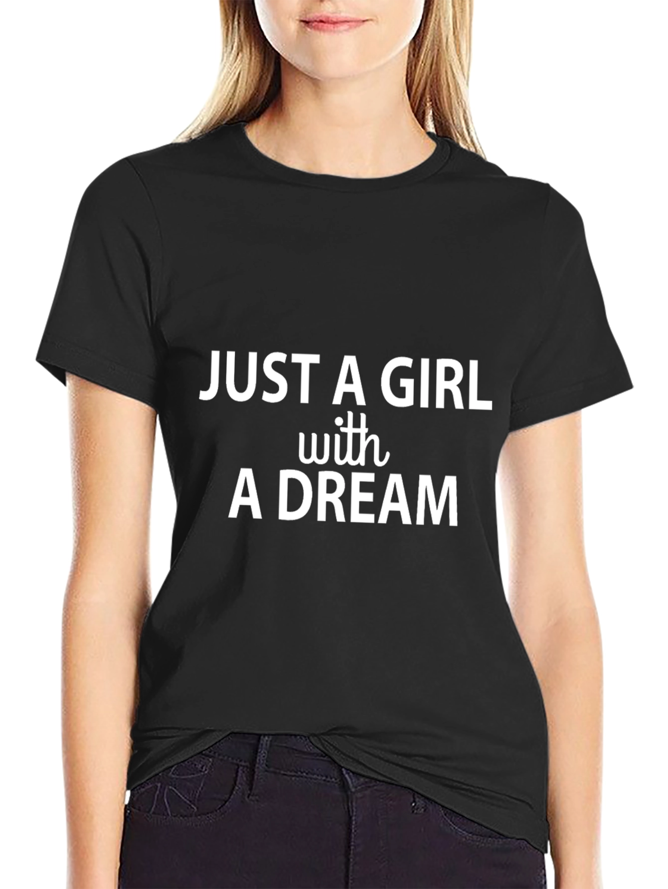 Just A Girl with A Dream Black Graphic Tee