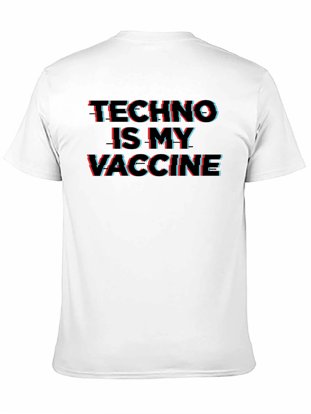 Techno is My Vaccine Glitch Graphic T-Shirt