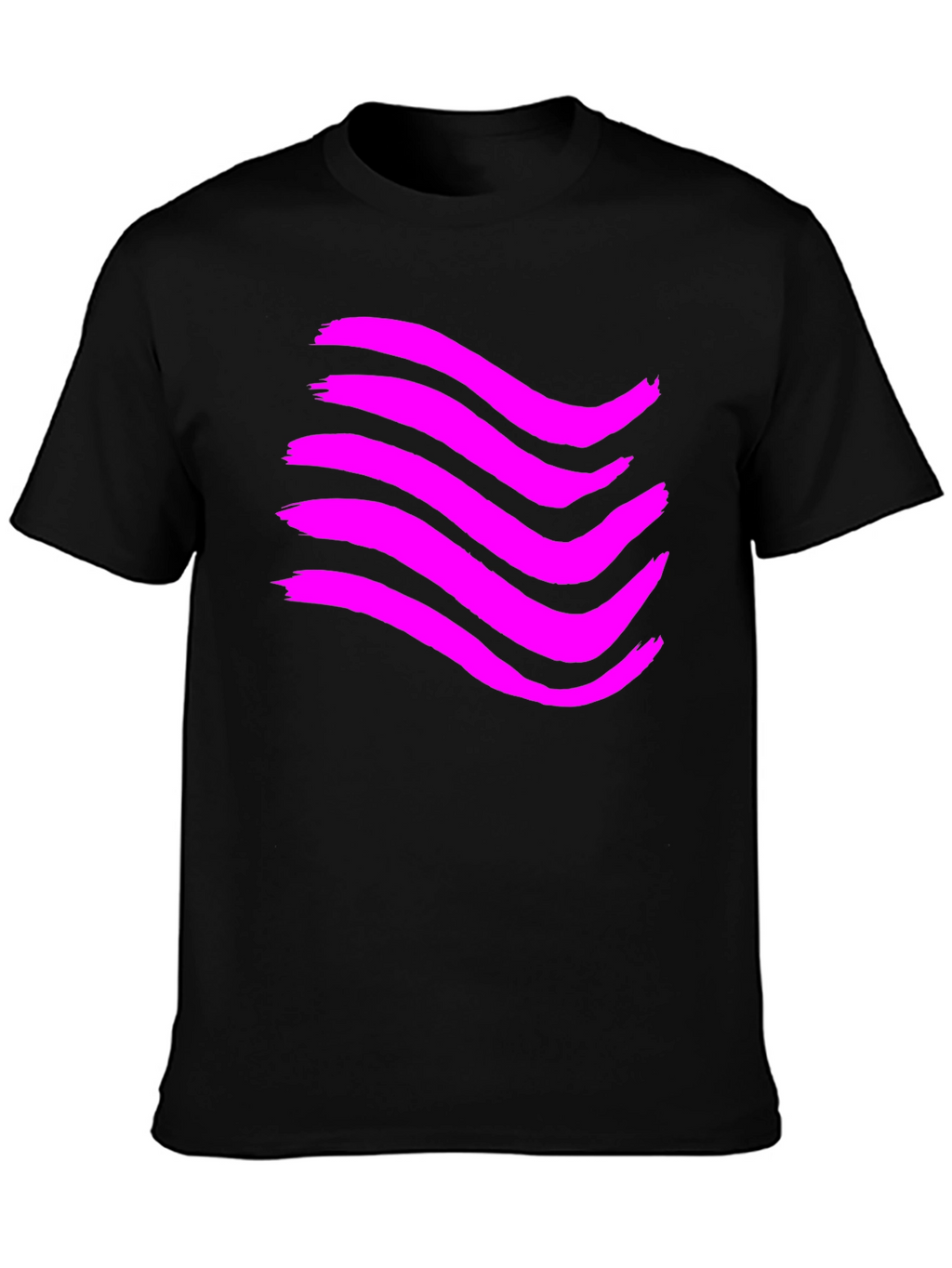 Abstract Wave Graphic T-Shirt - Black