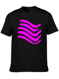 Abstract Wave Graphic T-Shirt - Black