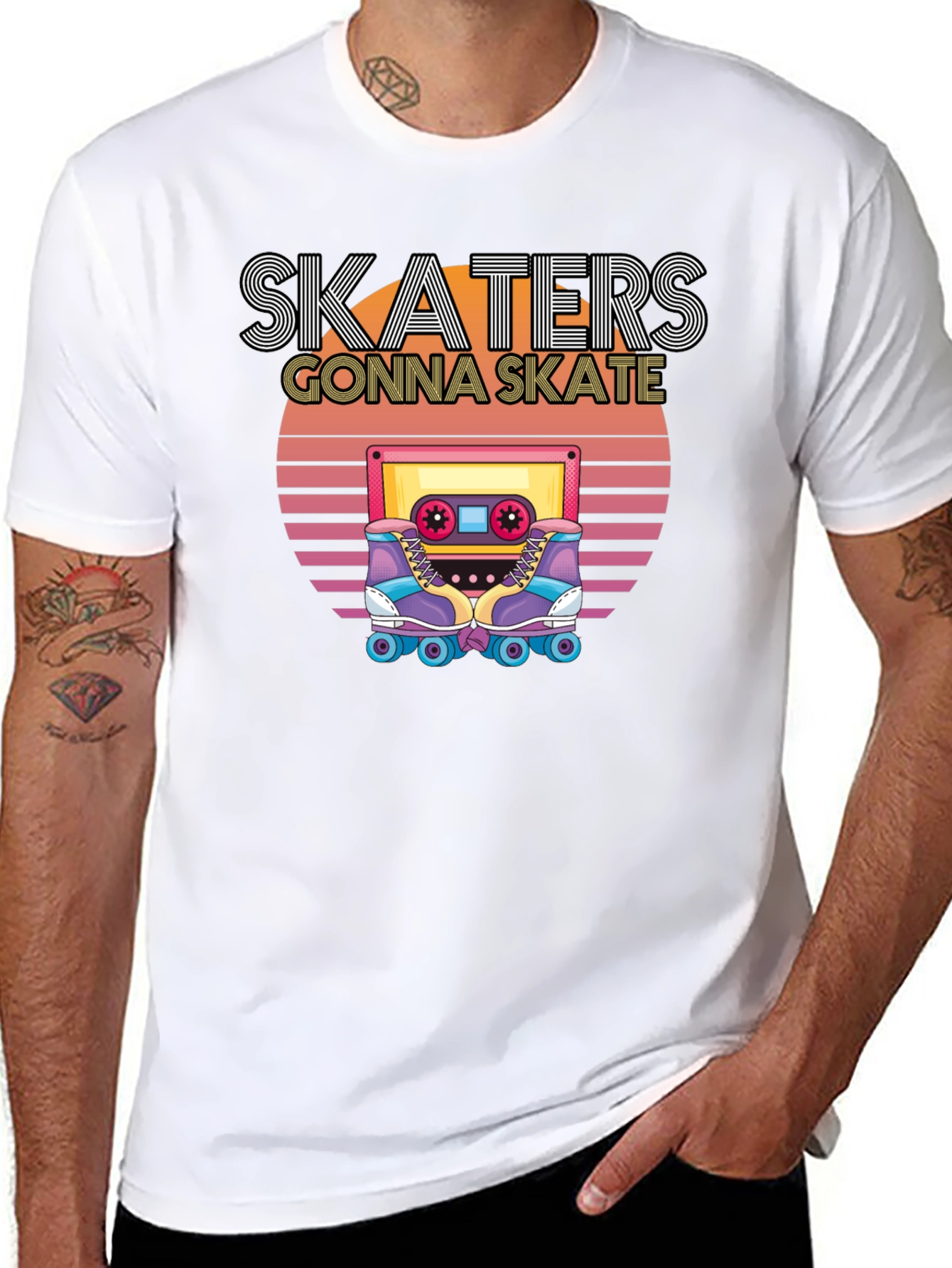 Skaters Gonna Skate T-Shirt - Retro Cassette Design