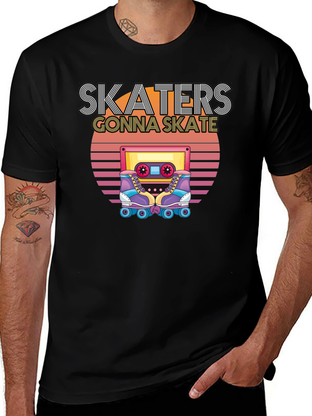 Skaters Gonna Skate T-Shirt - Retro Cassette Design