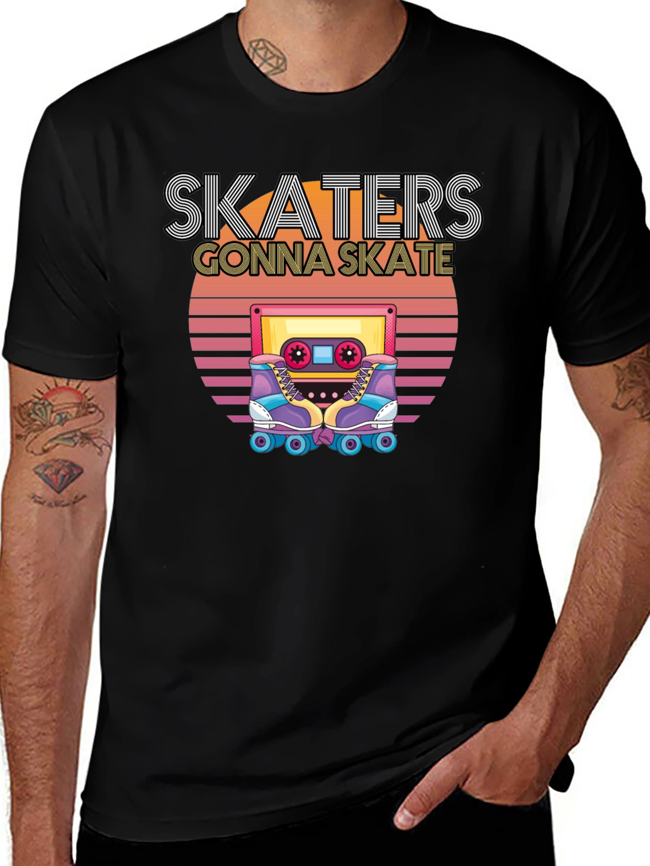 Skaters Gonna Skate T-Shirt - Retro Cassette Design
