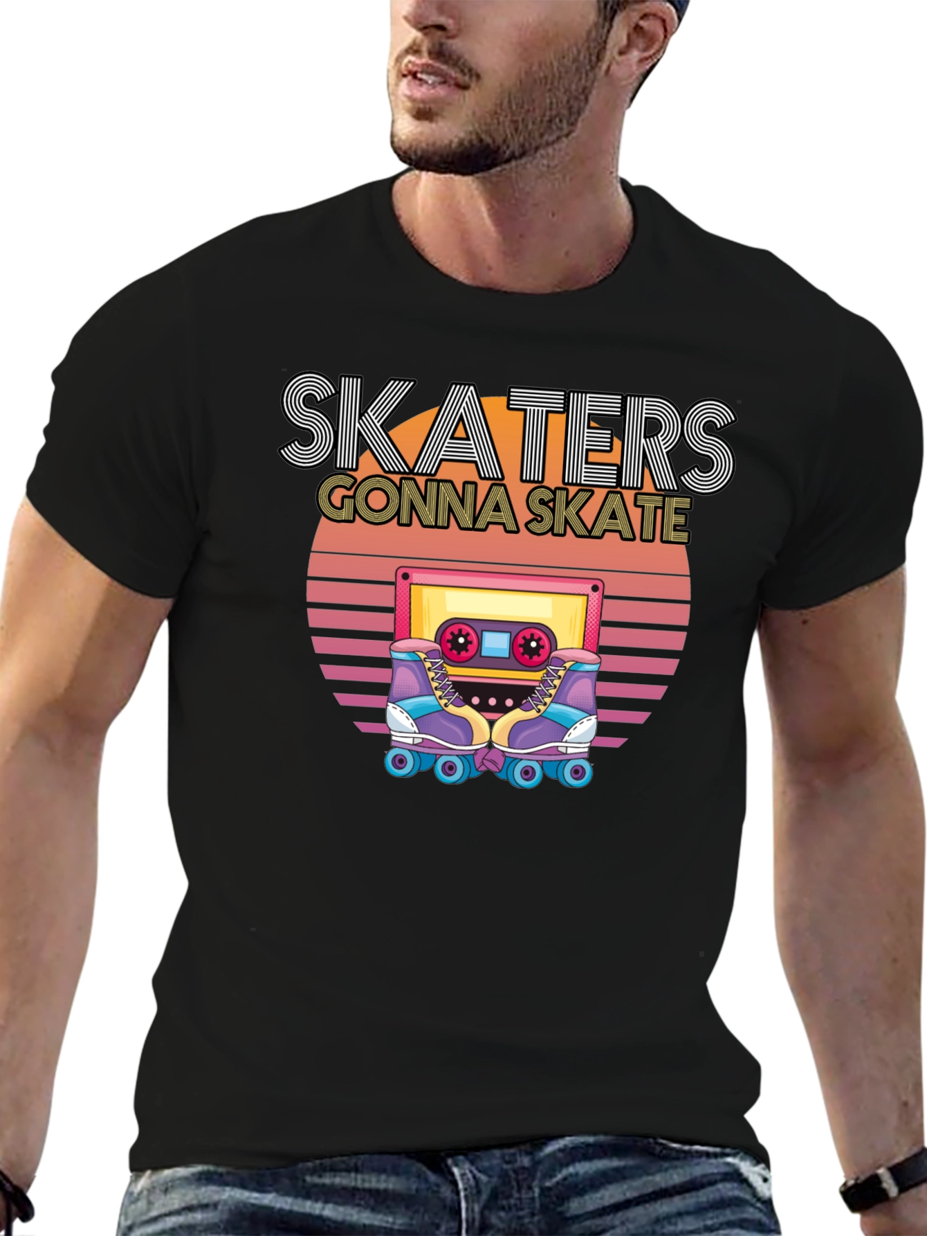 Skaters Gonna Skate T-Shirt - Retro Cassette Design
