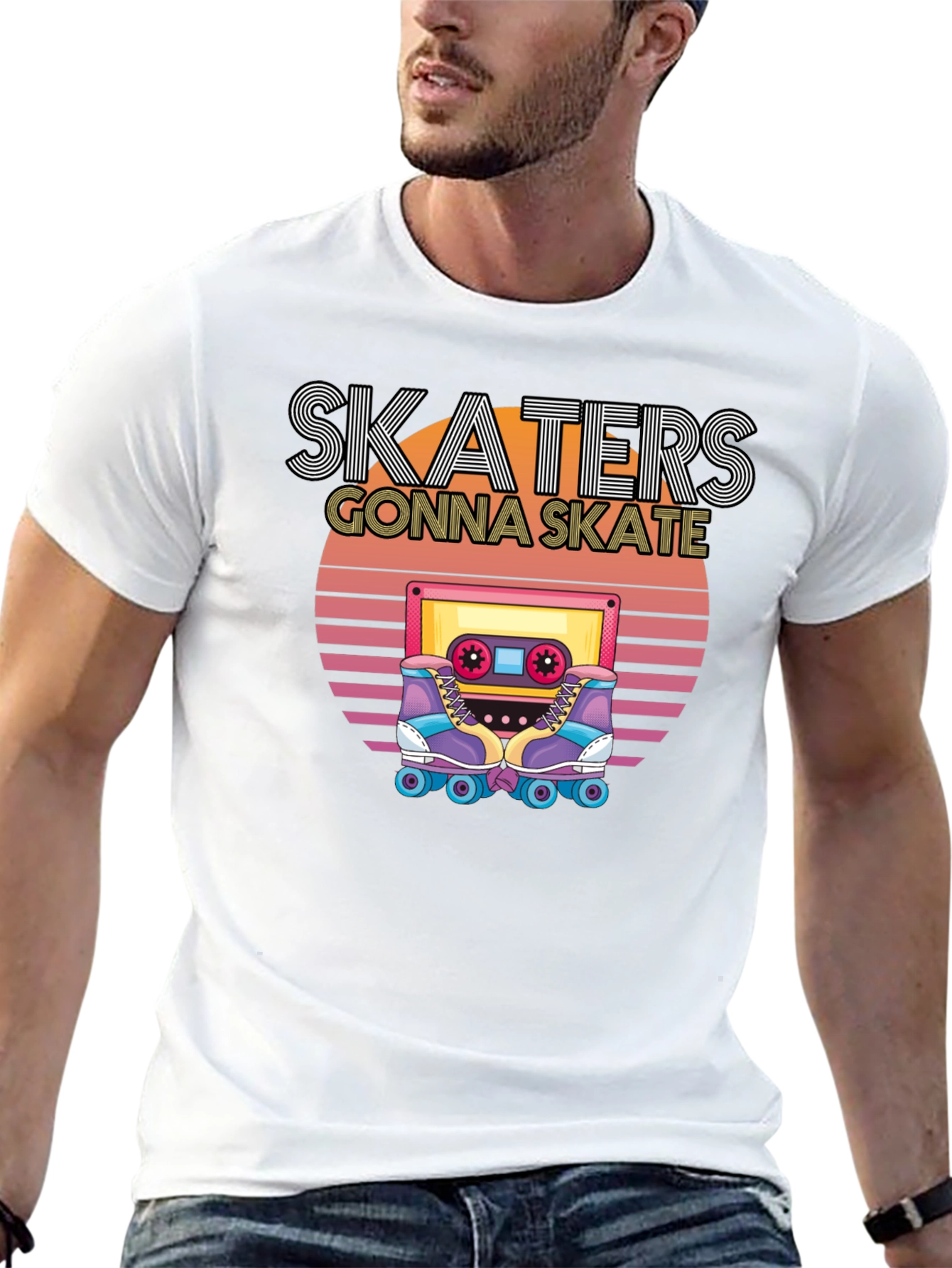 Skaters Gonna Skate T-Shirt - Retro Cassette Design