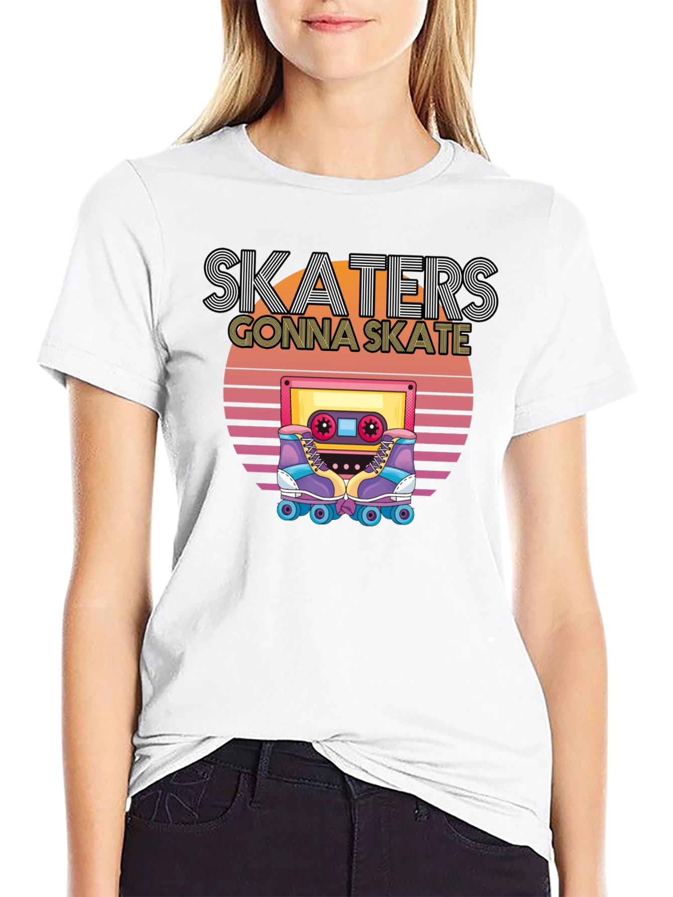 Skaters Gonna Skate T-Shirt - Retro Cassette Design