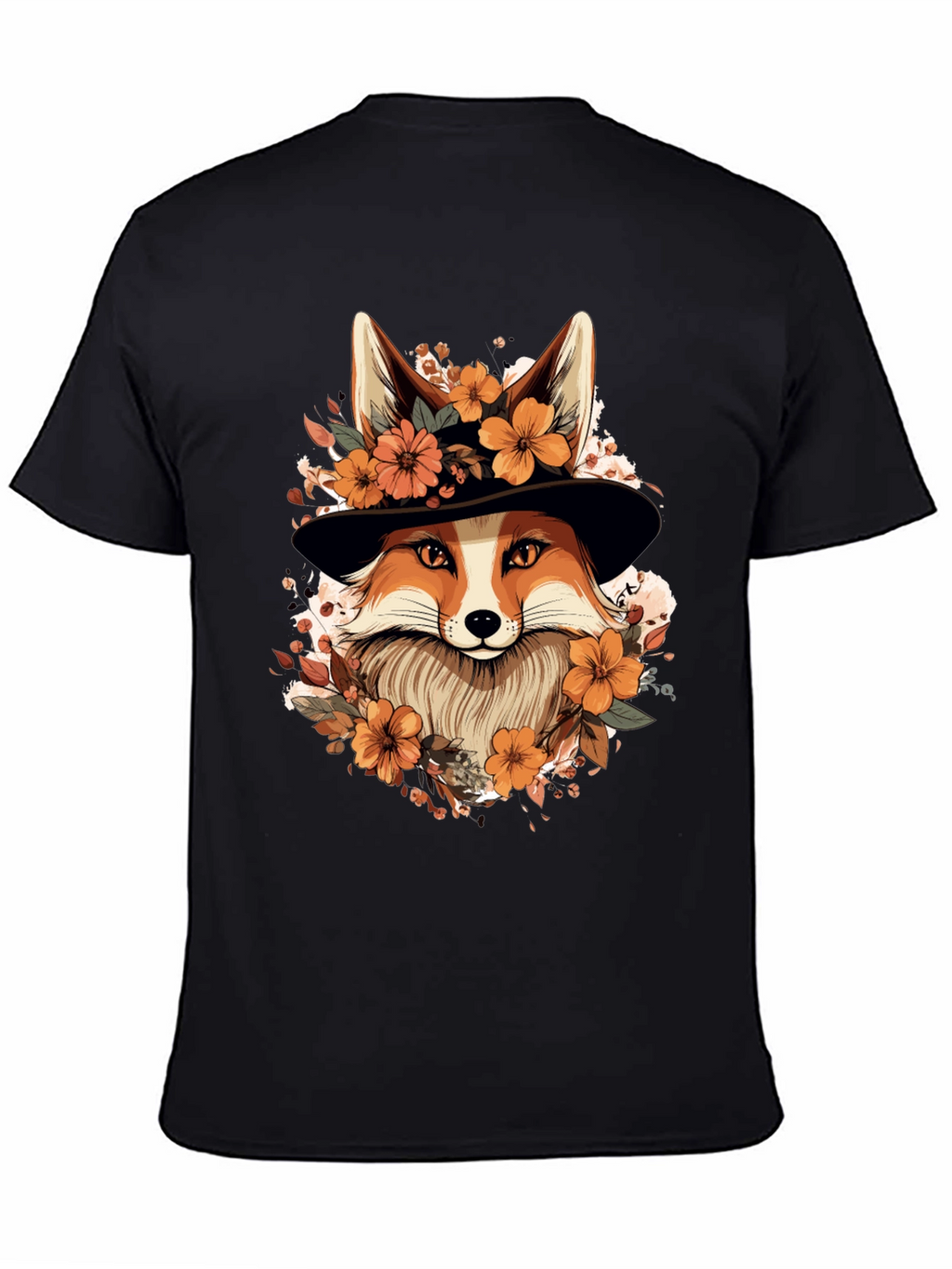 Floral Fox Tee - Stylish Animal Print Shirt