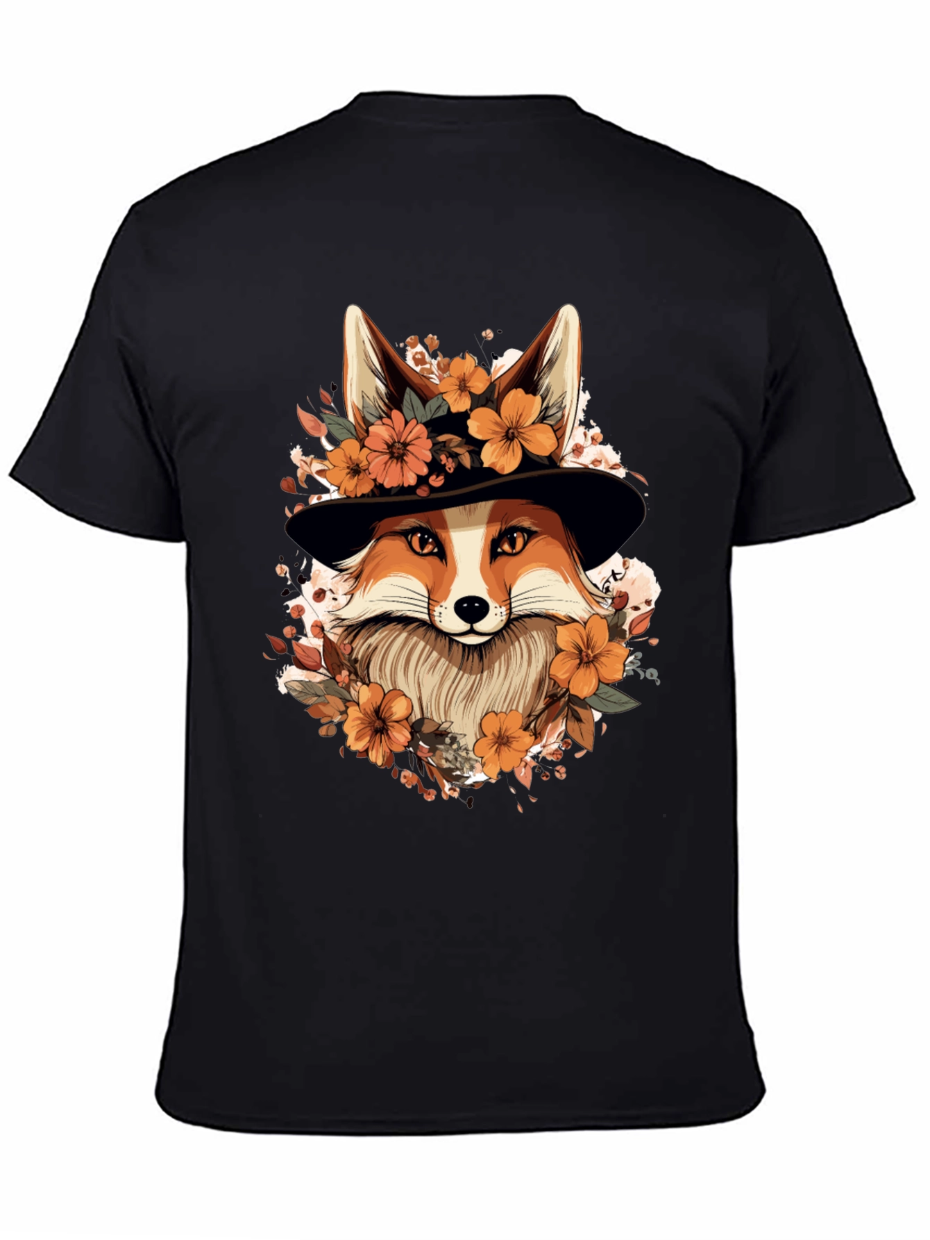 Floral Fox Tee - Stylish Animal Print Shirt