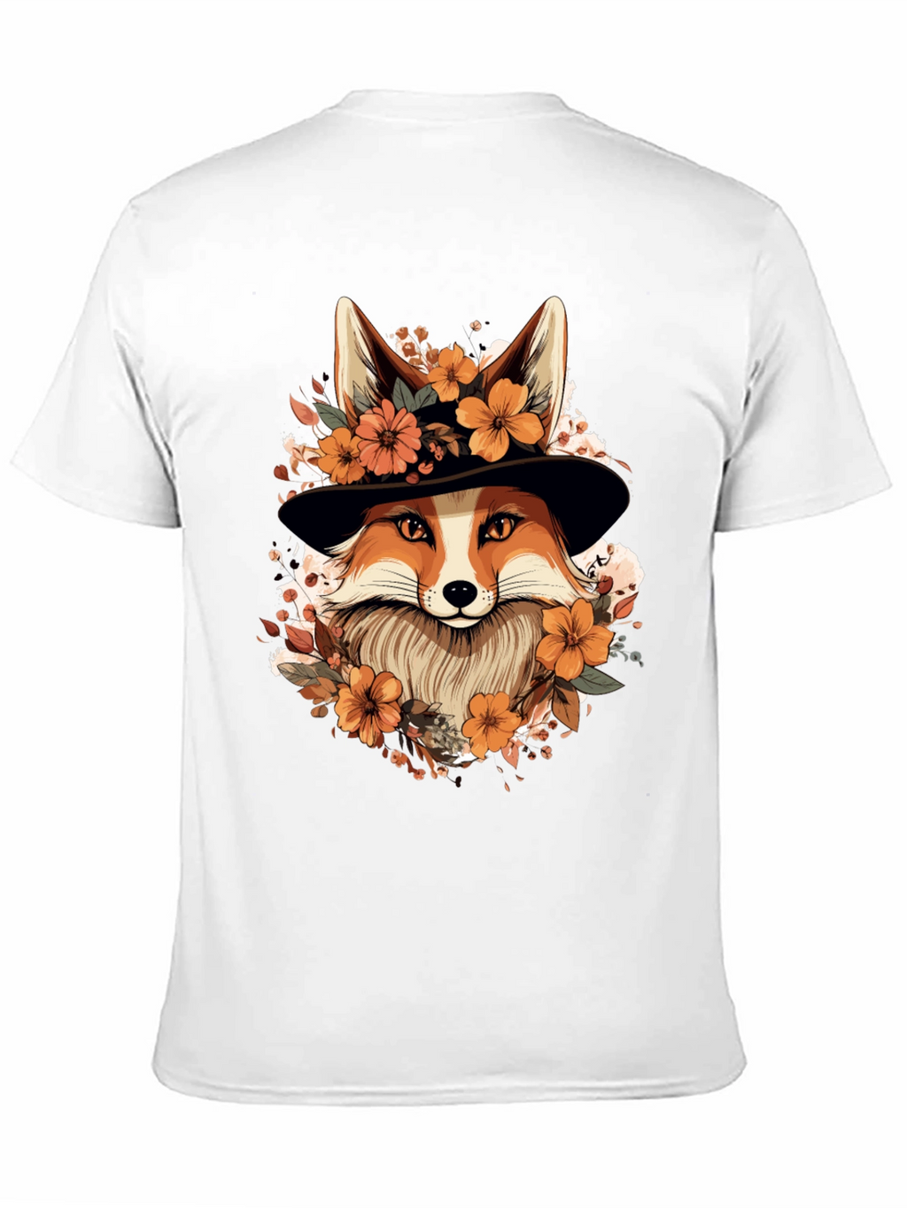 Floral Fox Tee - Stylish Animal Print Shirt