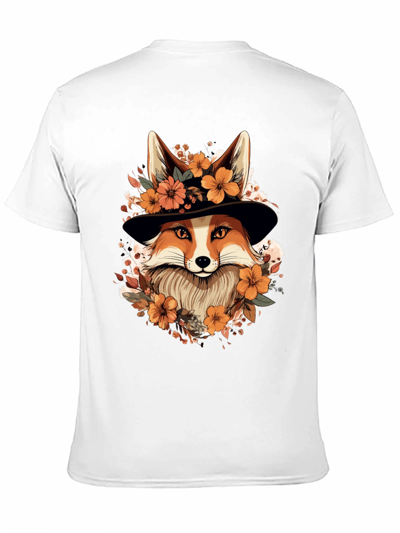 Floral Fox Tee - Stylish Animal Print Shirt