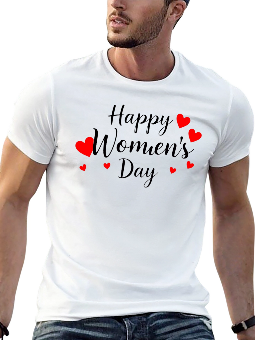 Happy Womens Day T-Shirt - Heart Design