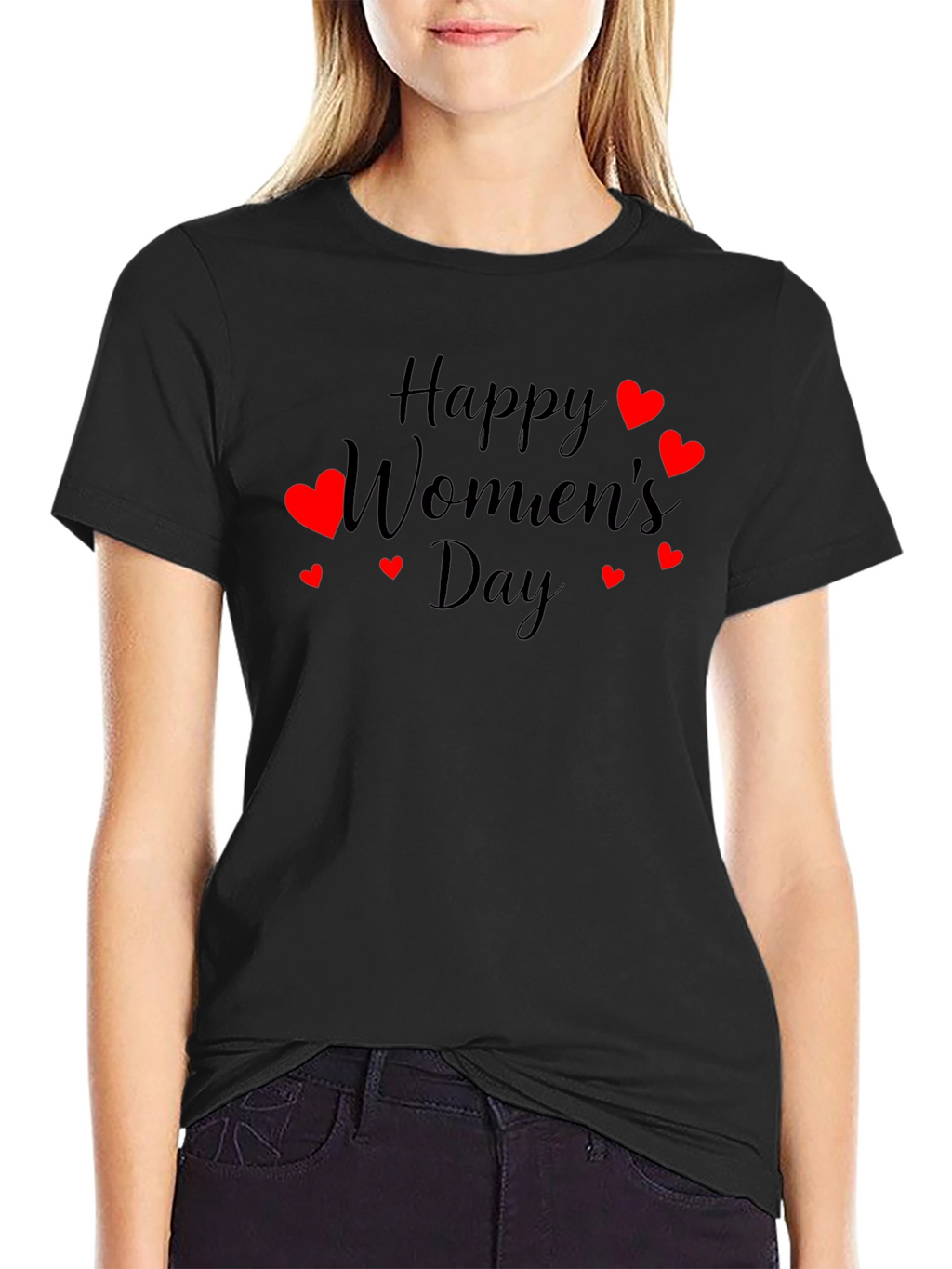 Happy Womens Day T-Shirt - Heart Design