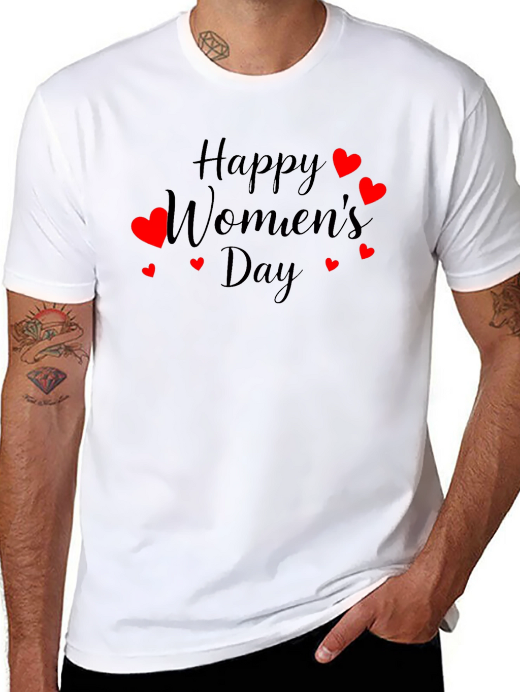 Happy Womens Day T-Shirt - Heart Design