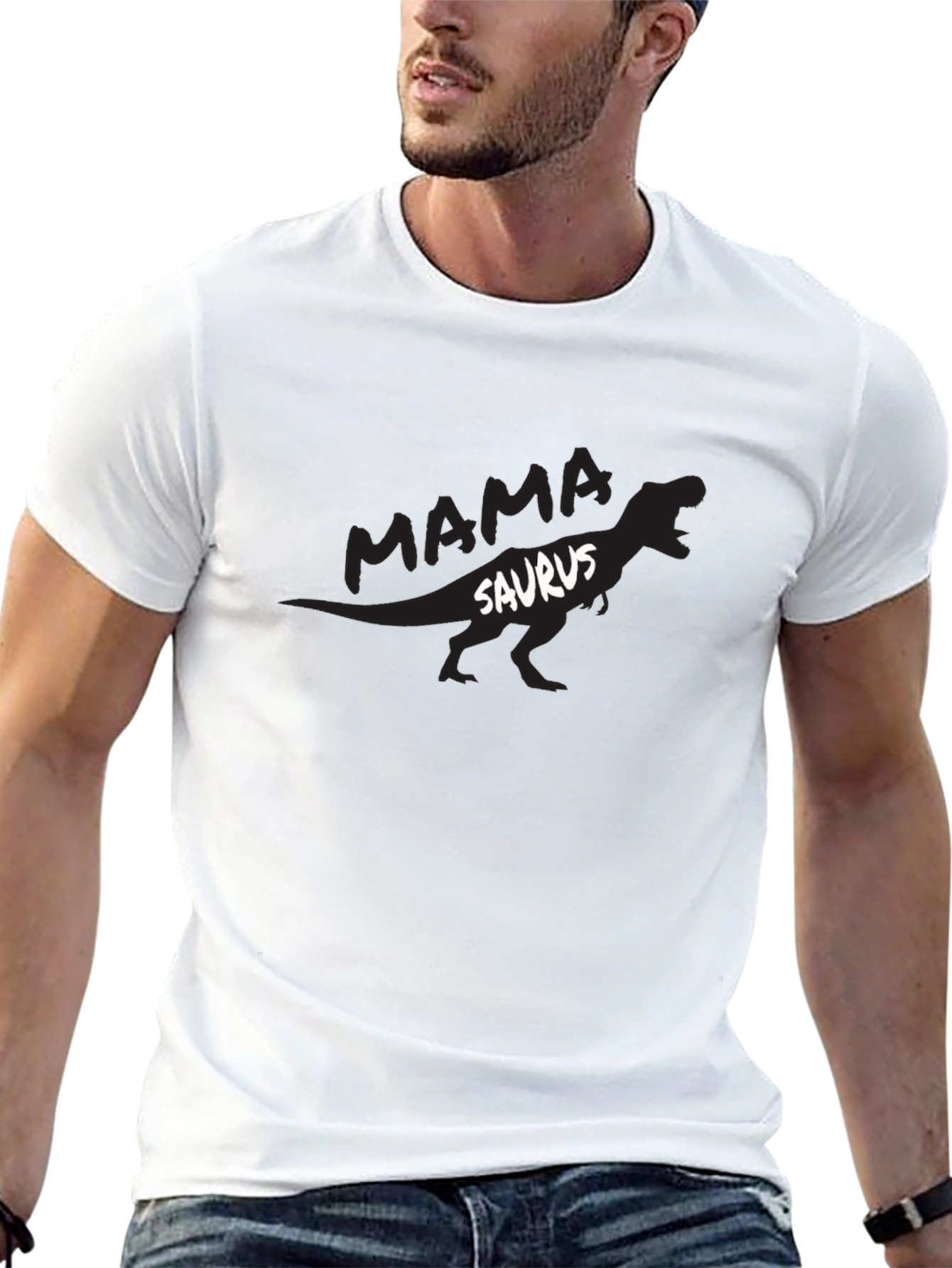 Mama Saurus T-Shirt - Black Dinosaur Tee
