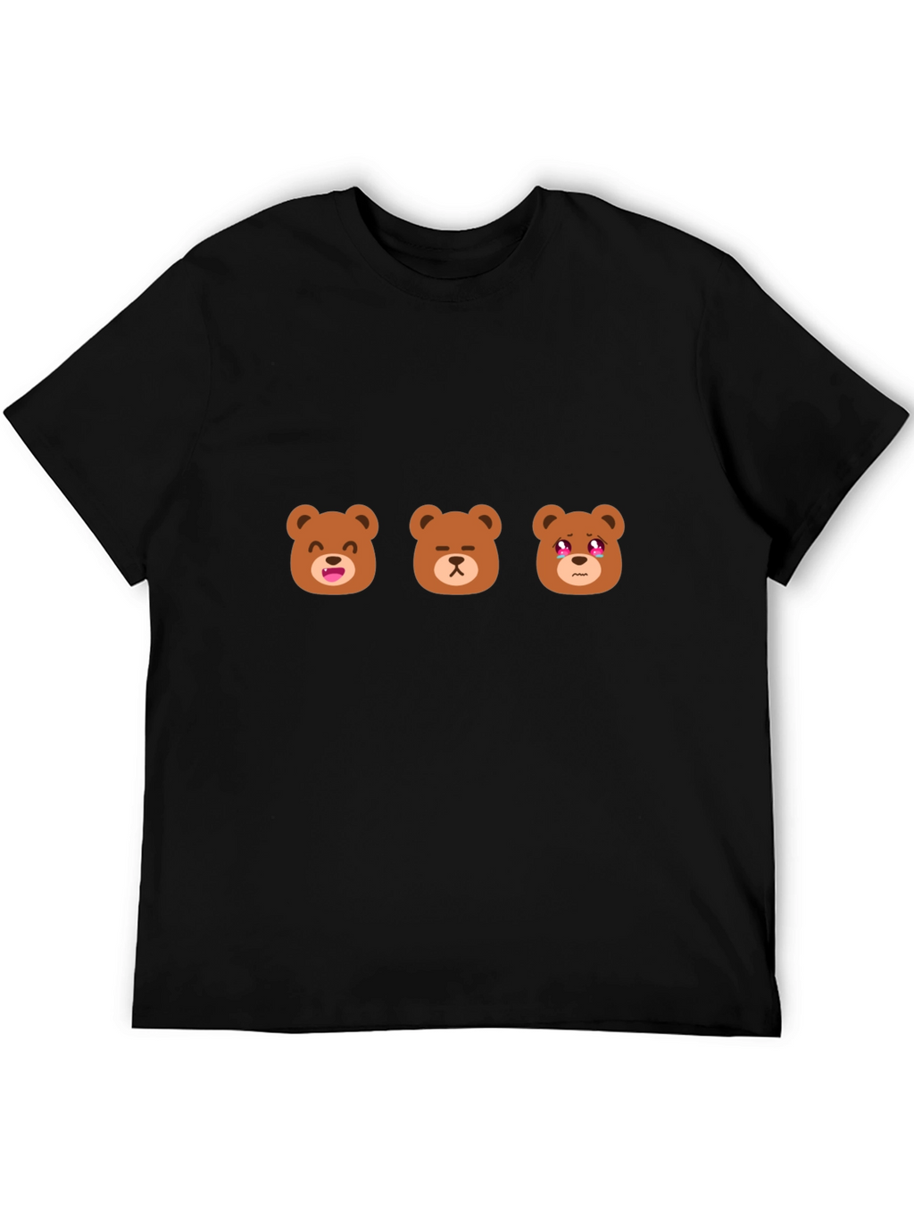 Emoji Bear T-Shirt - Black Cotton Blend Tee