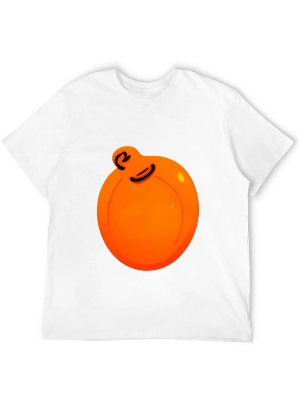 Orange Ball Character Graphic Black Tee