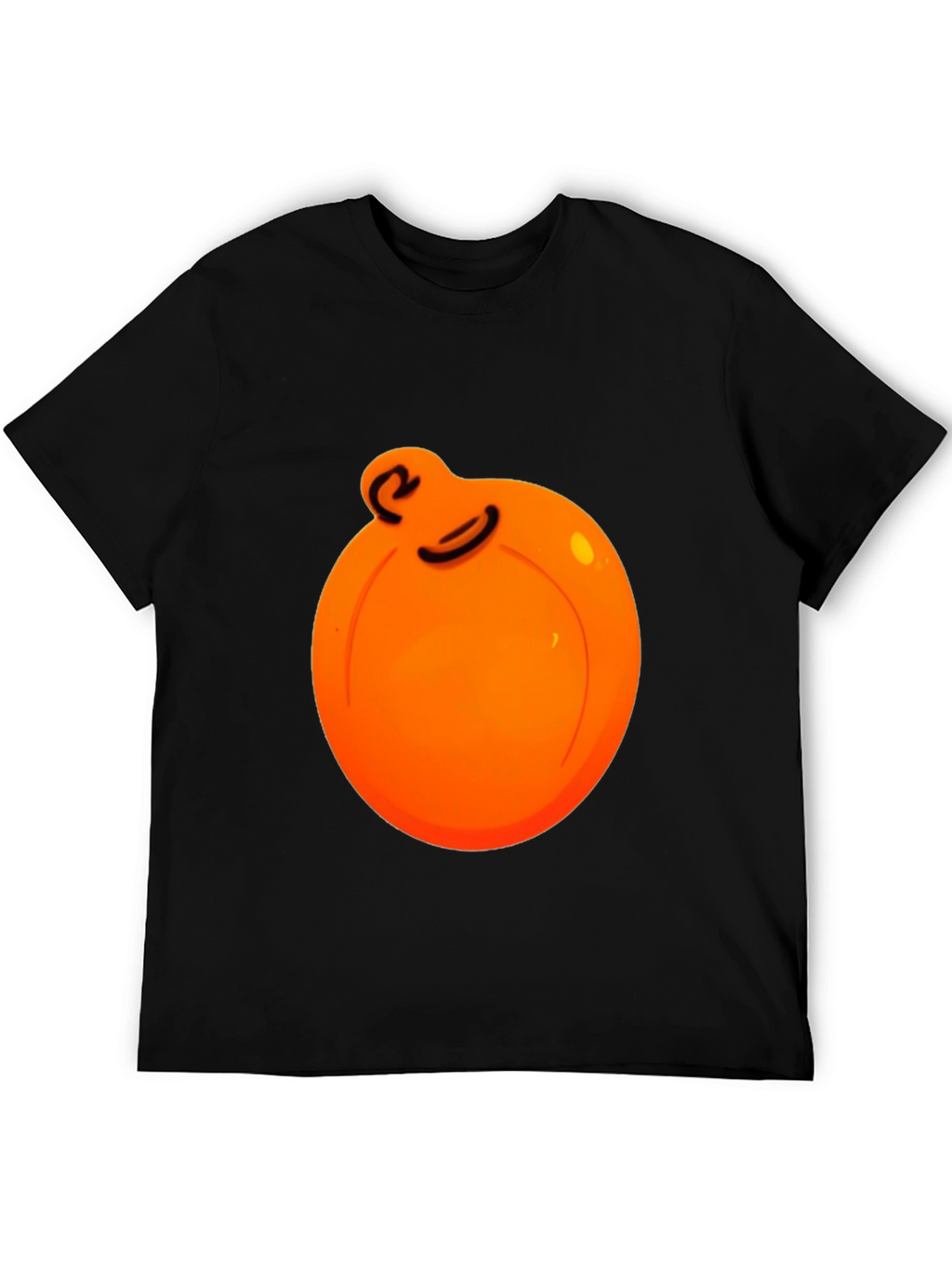 Orange Ball Character Graphic Black Tee