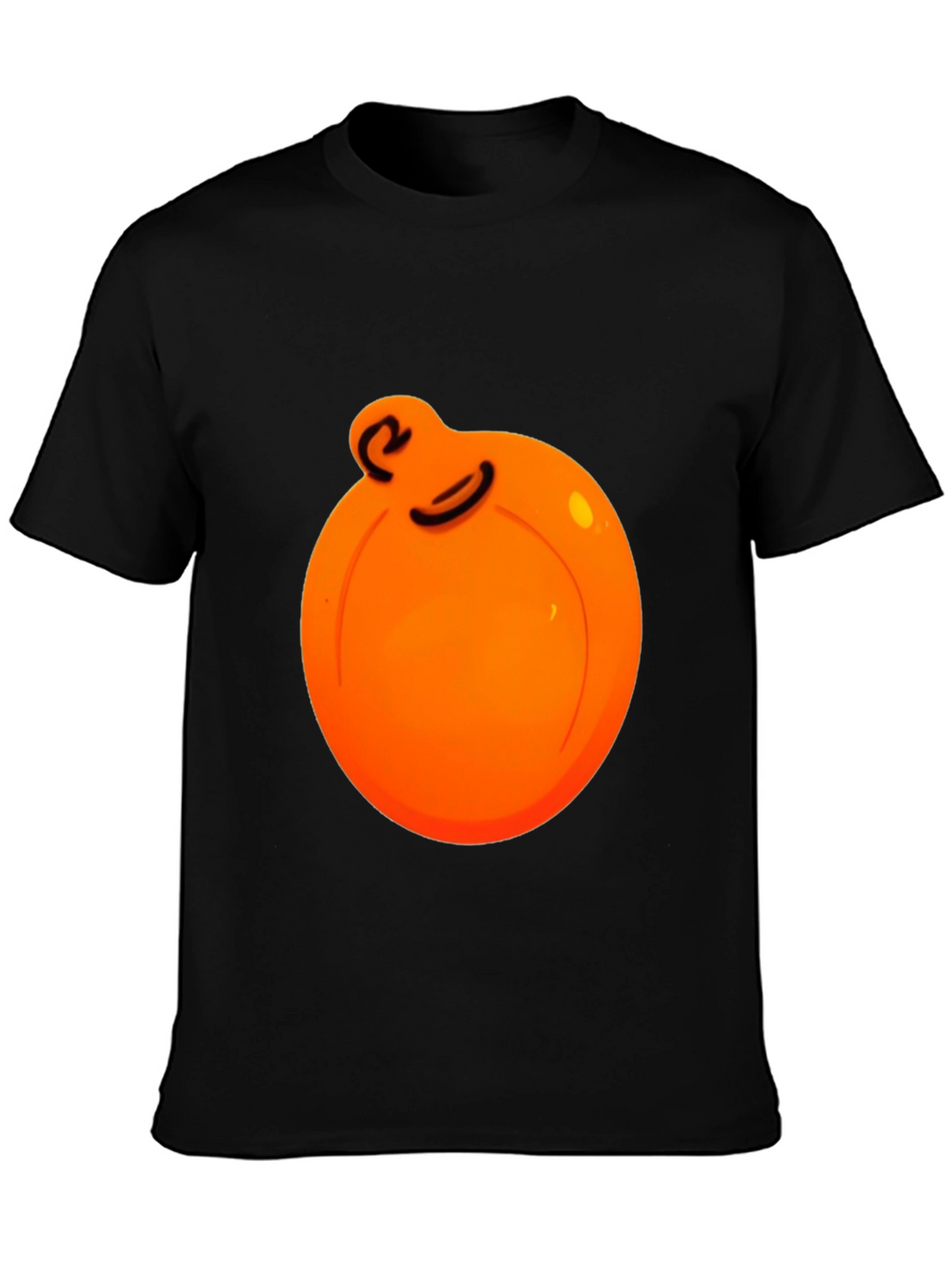 Orange Ball Character Graphic Black Tee