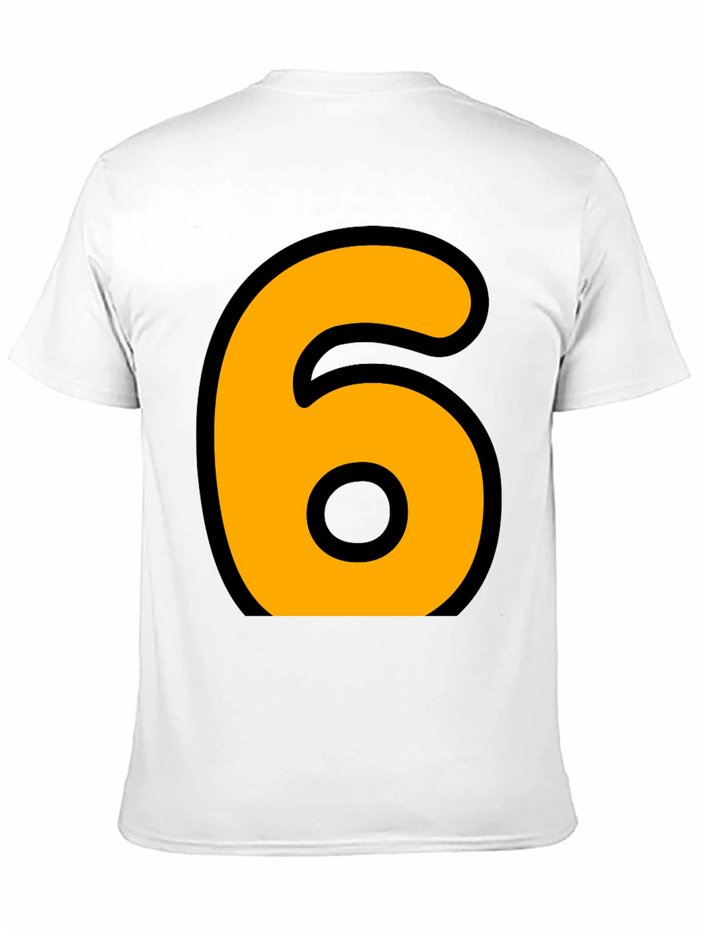 Bold Number 6 Graphic Tee - Casual Black T-Shirt