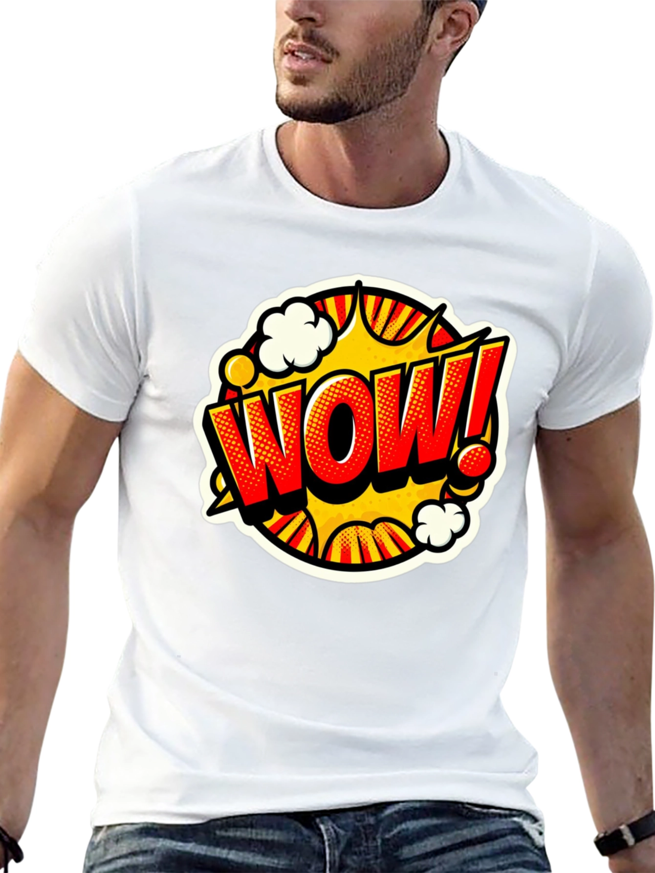 WOW! Comic Book Style Graphic T-Shirt
