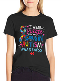 Autism Awareness T-Shirt - Puzzle Ribbon Design