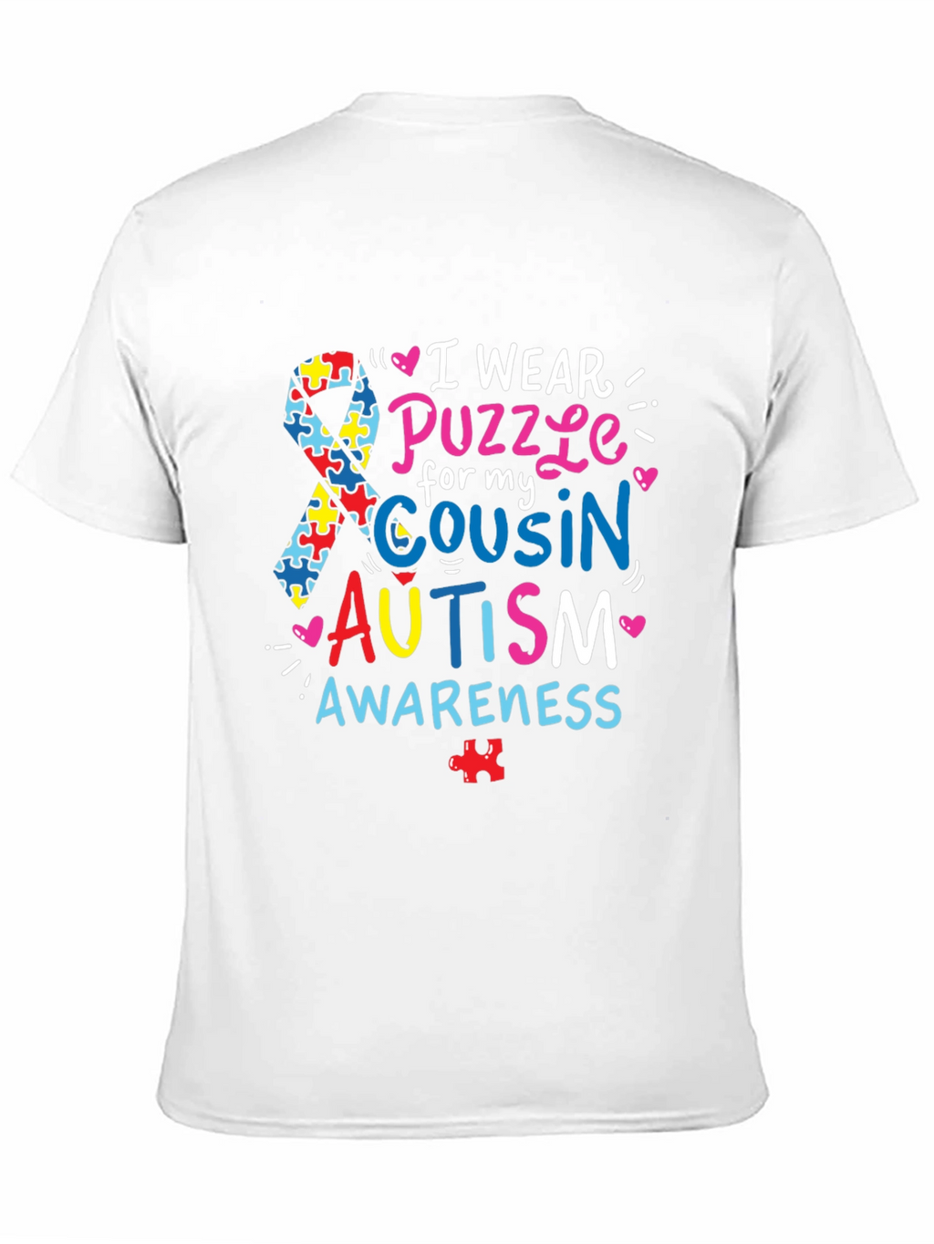 Autism Awareness T-Shirt - Puzzle Ribbon Design