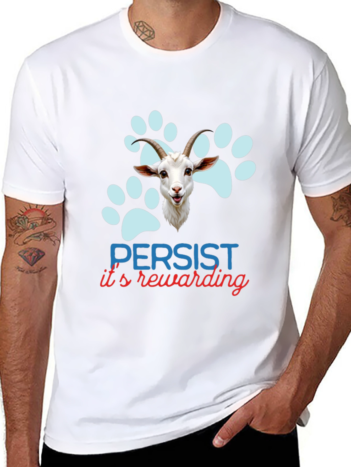 Persist Its Rewarding Goat T-Shirt