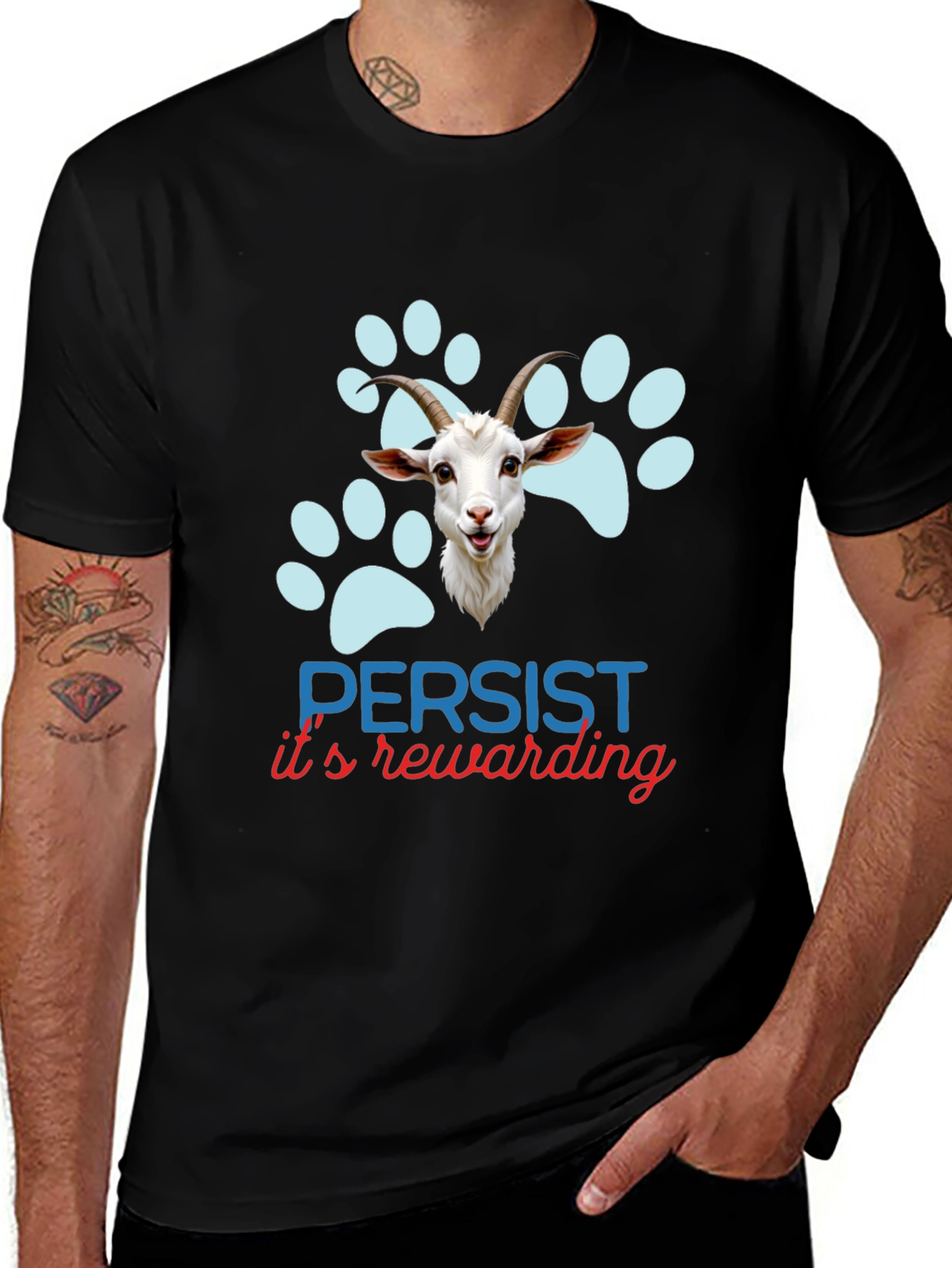 Persist Its Rewarding Goat T-Shirt