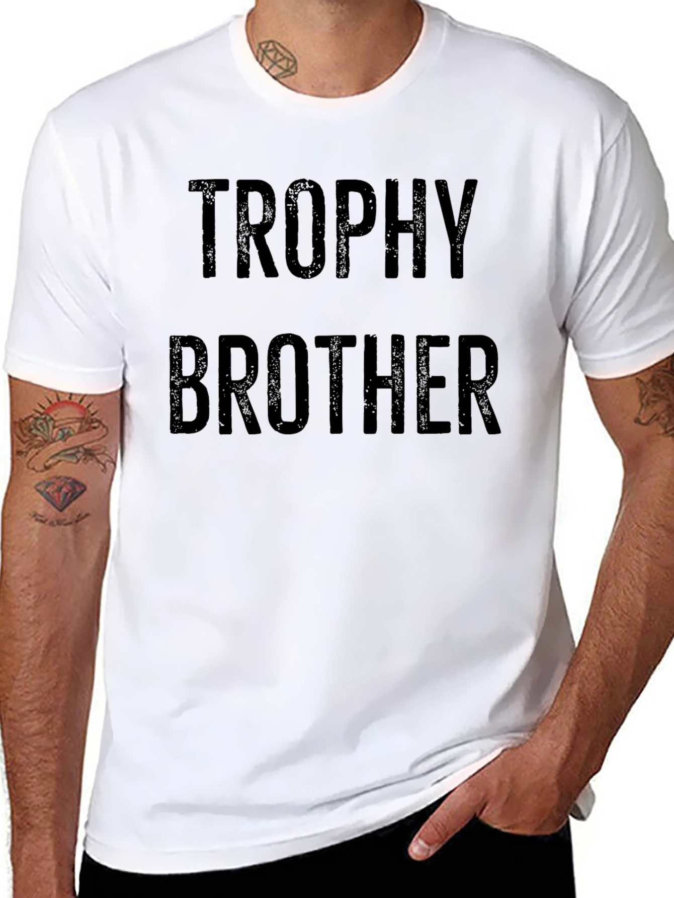 Trophy Brother Graphic Tee - Funny Sibling Gift