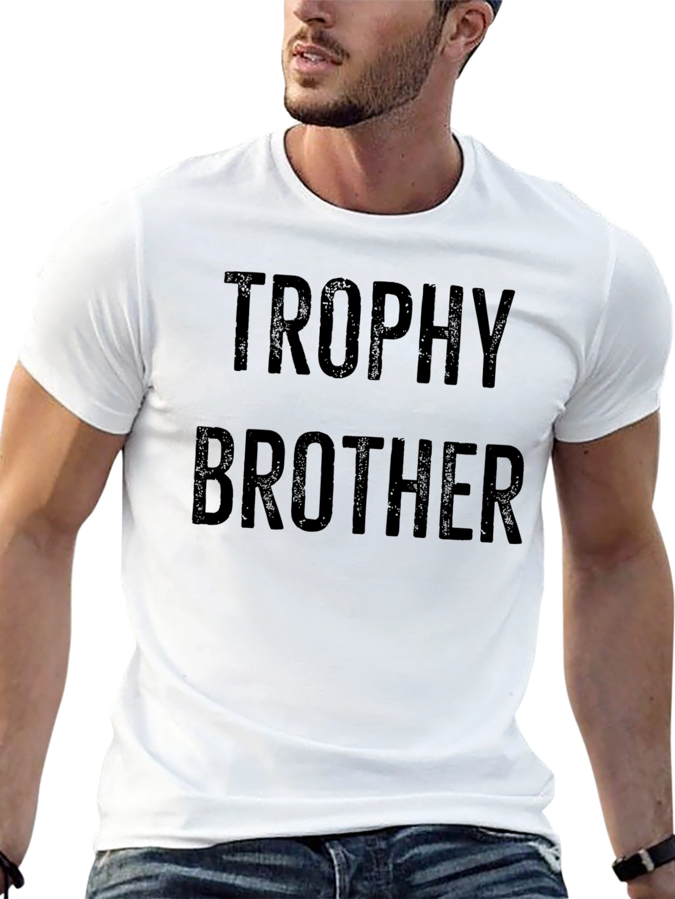 Trophy Brother Graphic Tee - Funny Sibling Gift