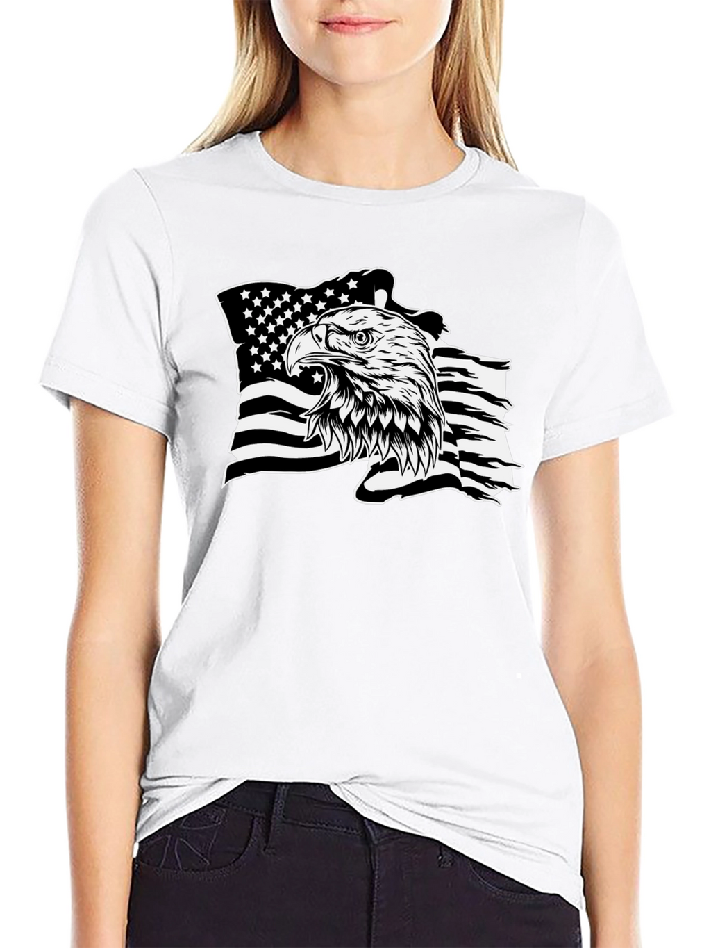 American Eagle Flag Graphic Black T-Shirt