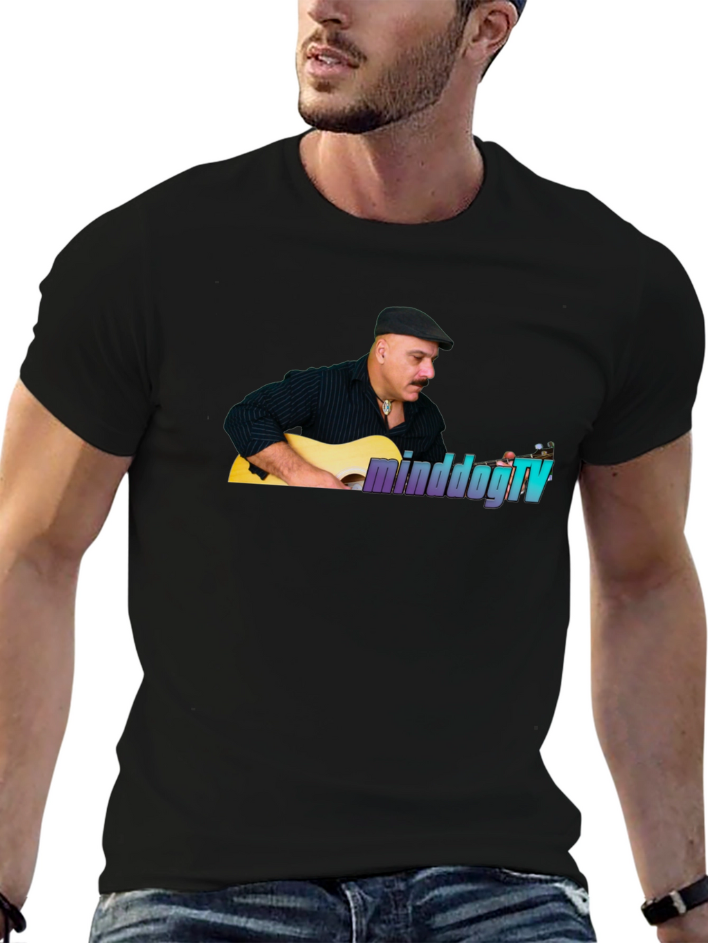 MinddogTV Guitarist Graphic Black T-Shirt