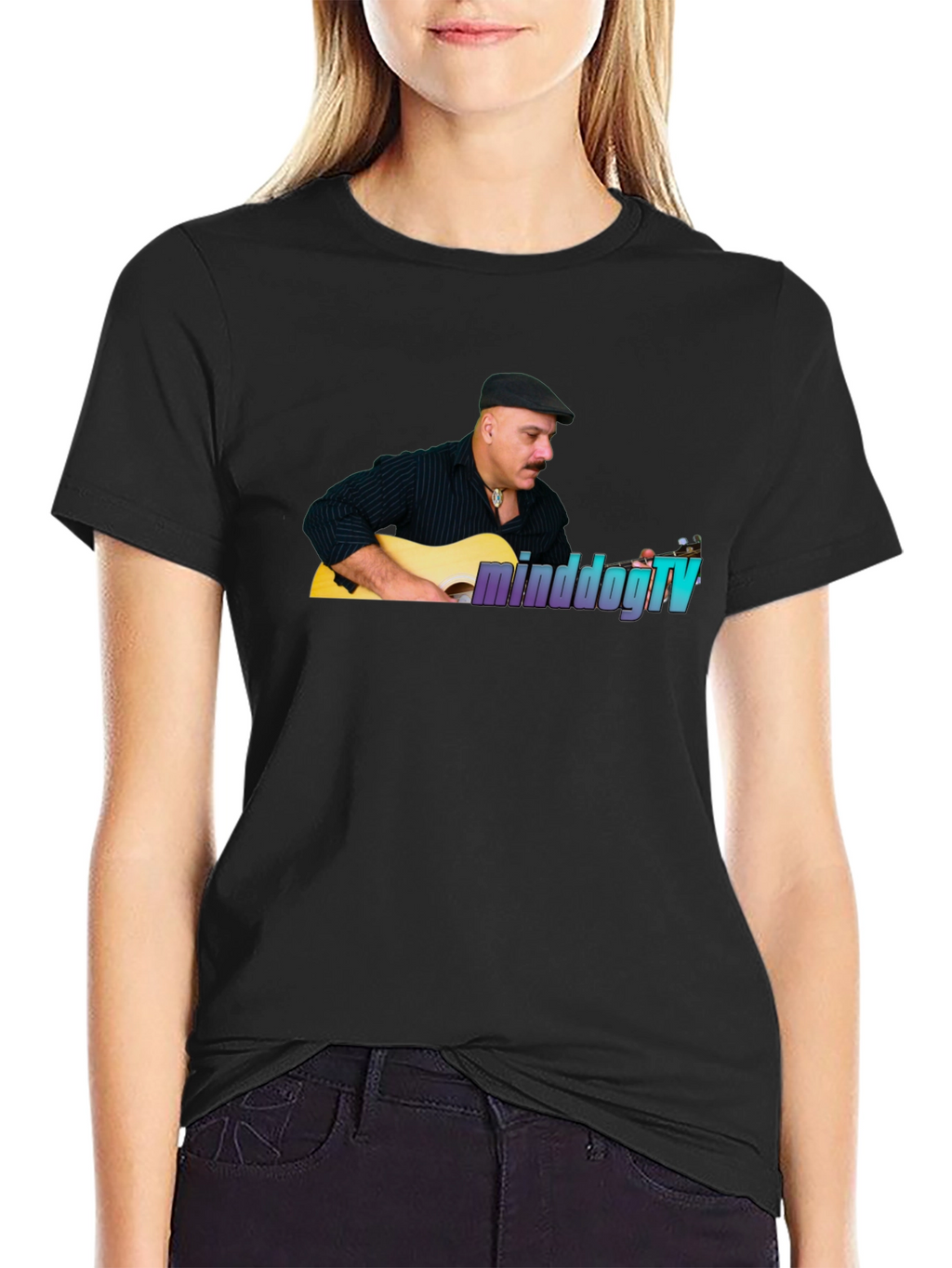 MinddogTV Guitarist Graphic Black T-Shirt