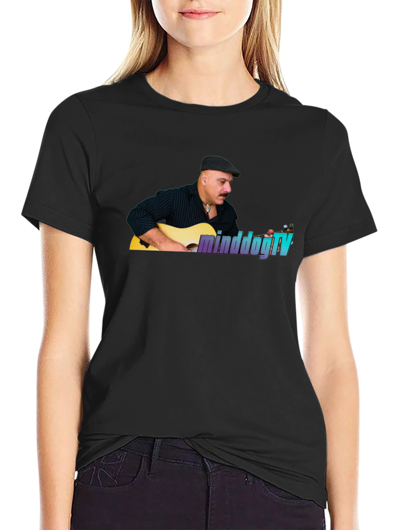 MinddogTV Guitarist Graphic Black T-Shirt