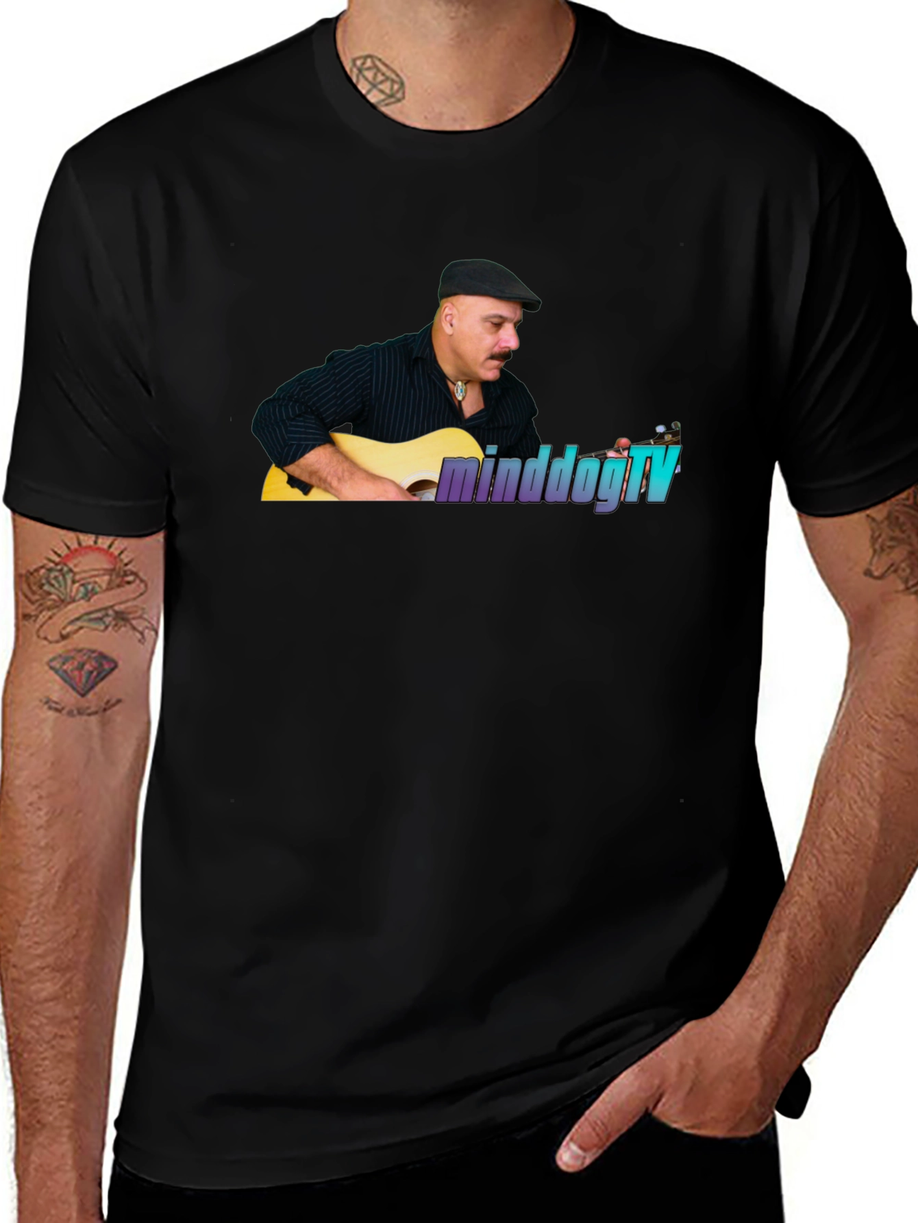 MinddogTV Guitarist Graphic Black T-Shirt