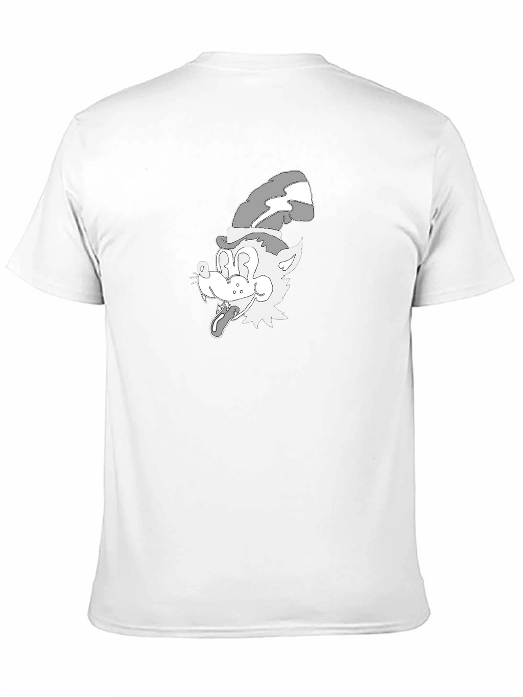 Cartoon Wolf Graphic Tee - Classic Black
