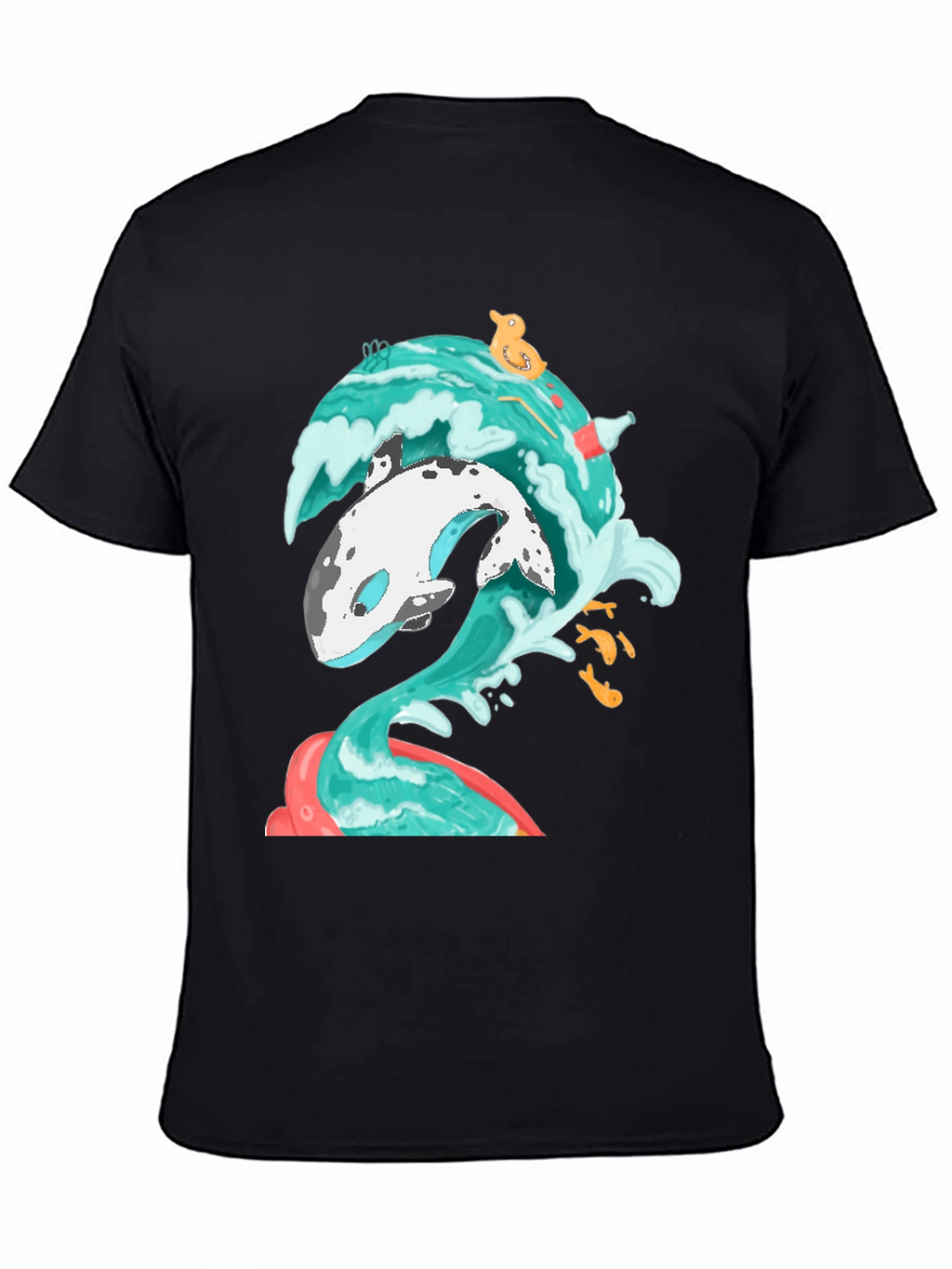 Whale Wave Graphic Tee - Unique Ocean Art T-Shirt