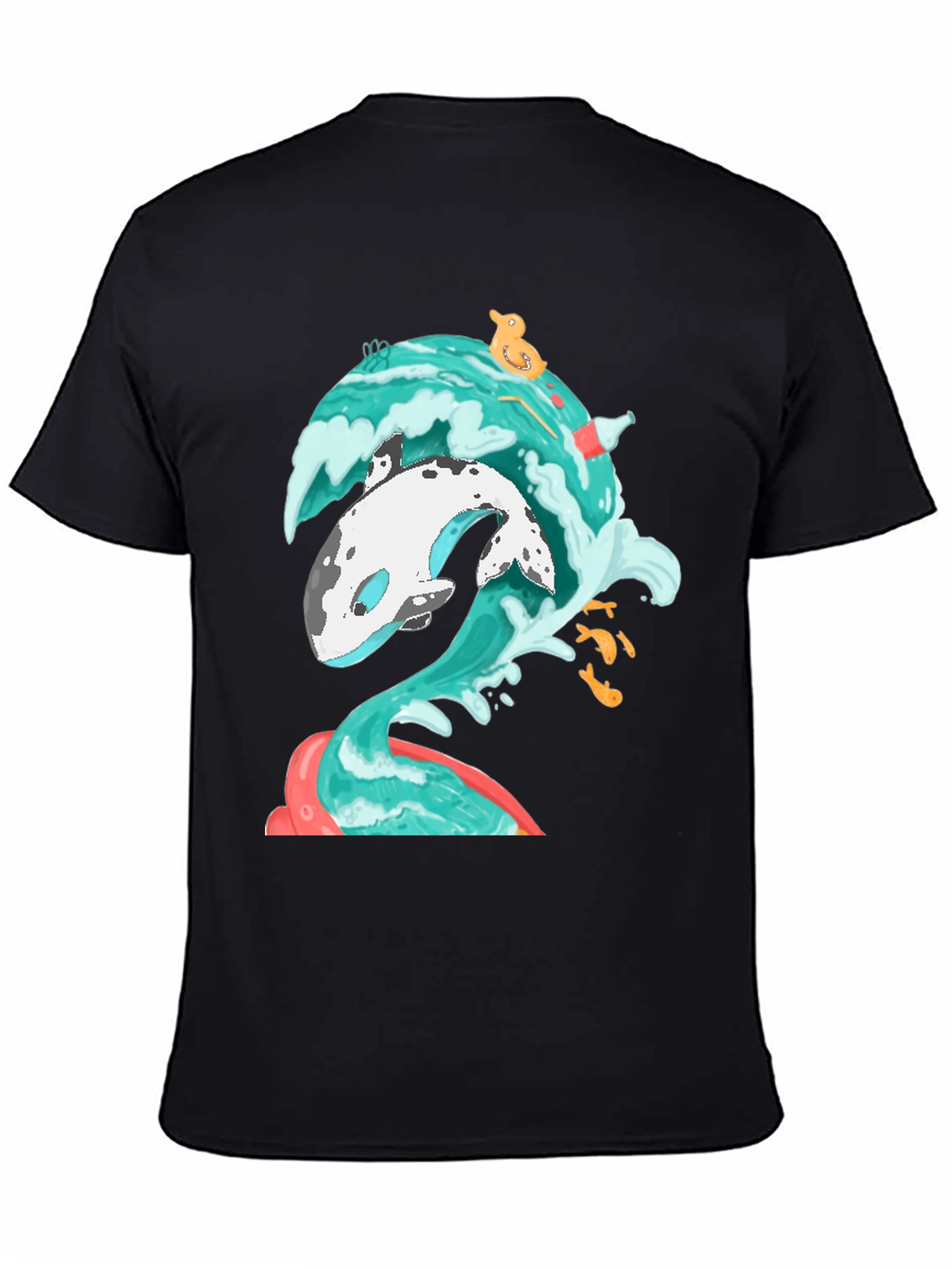 Whale Wave Graphic Tee - Unique Ocean Art T-Shirt