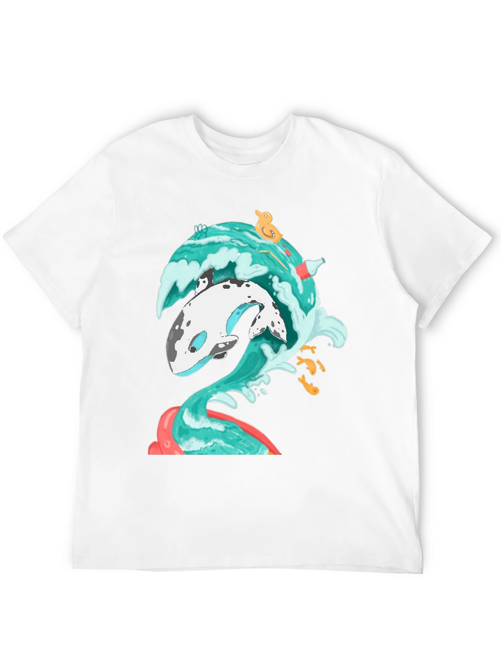 Whale Wave Graphic Tee - Unique Ocean Art T-Shirt