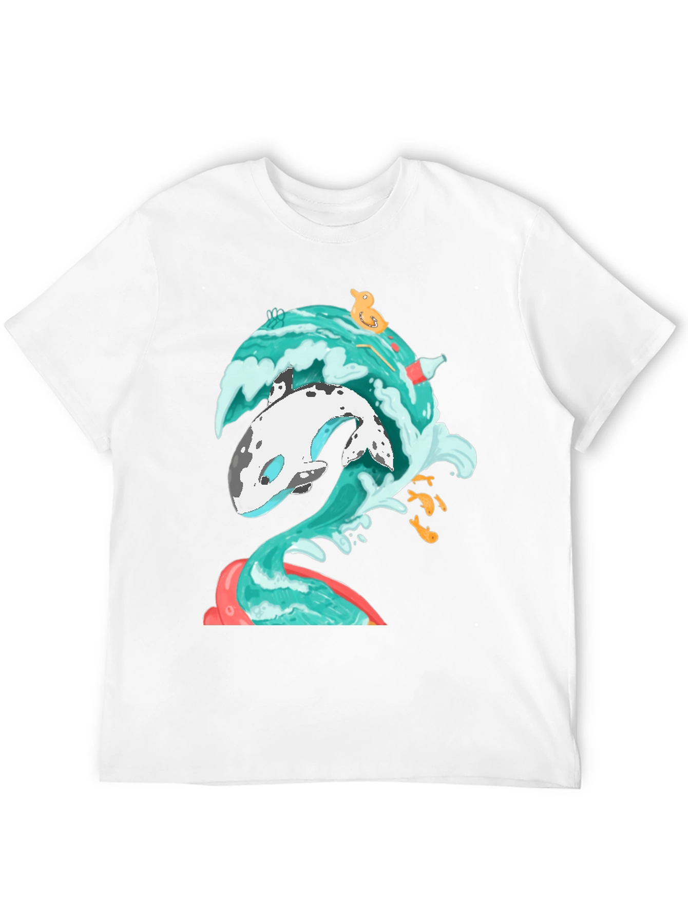 Whale Wave Graphic Tee - Unique Ocean Art T-Shirt