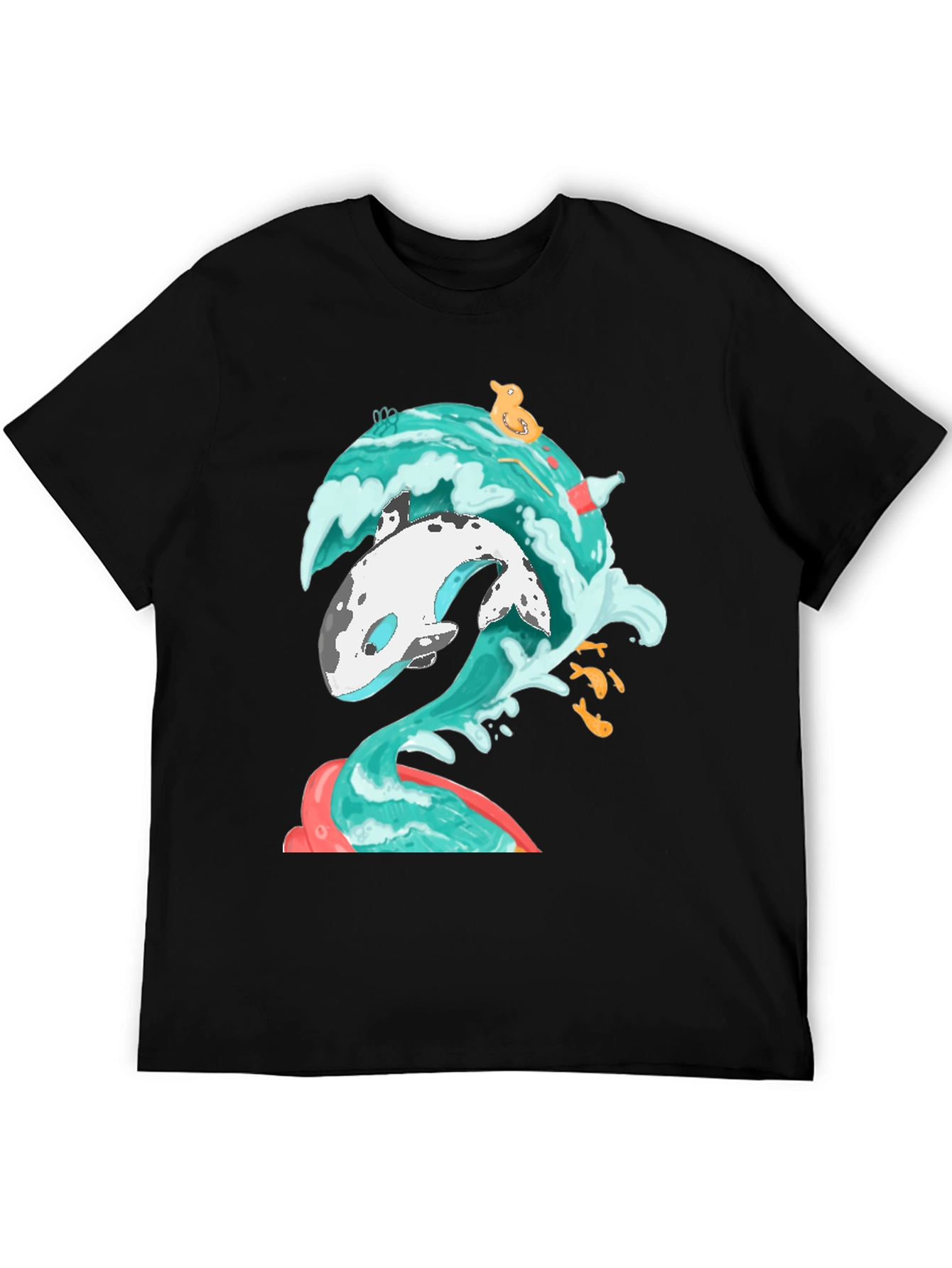 Whale Wave Graphic Tee - Unique Ocean Art T-Shirt